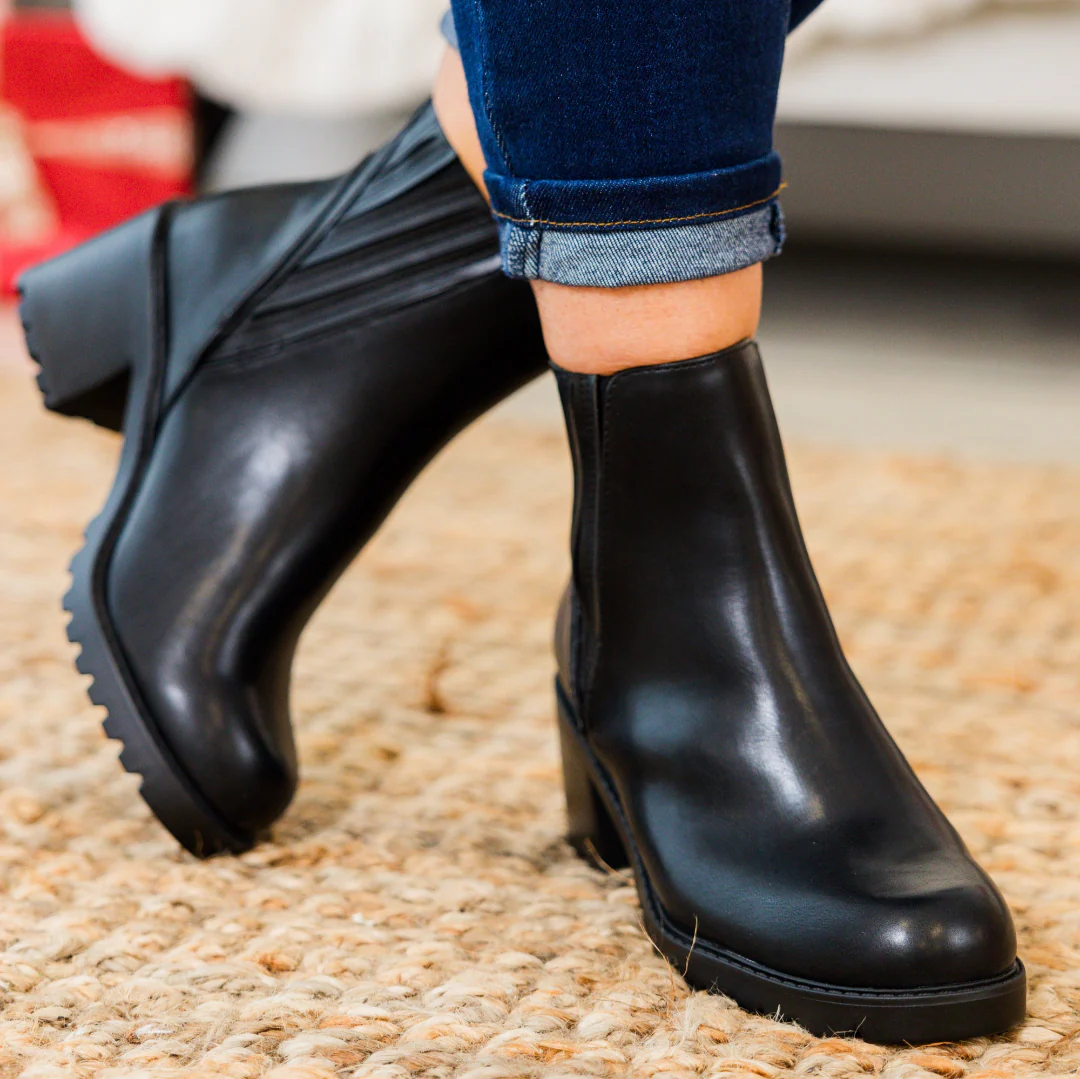Shift In Perspective Booties, Black - Giverhouse