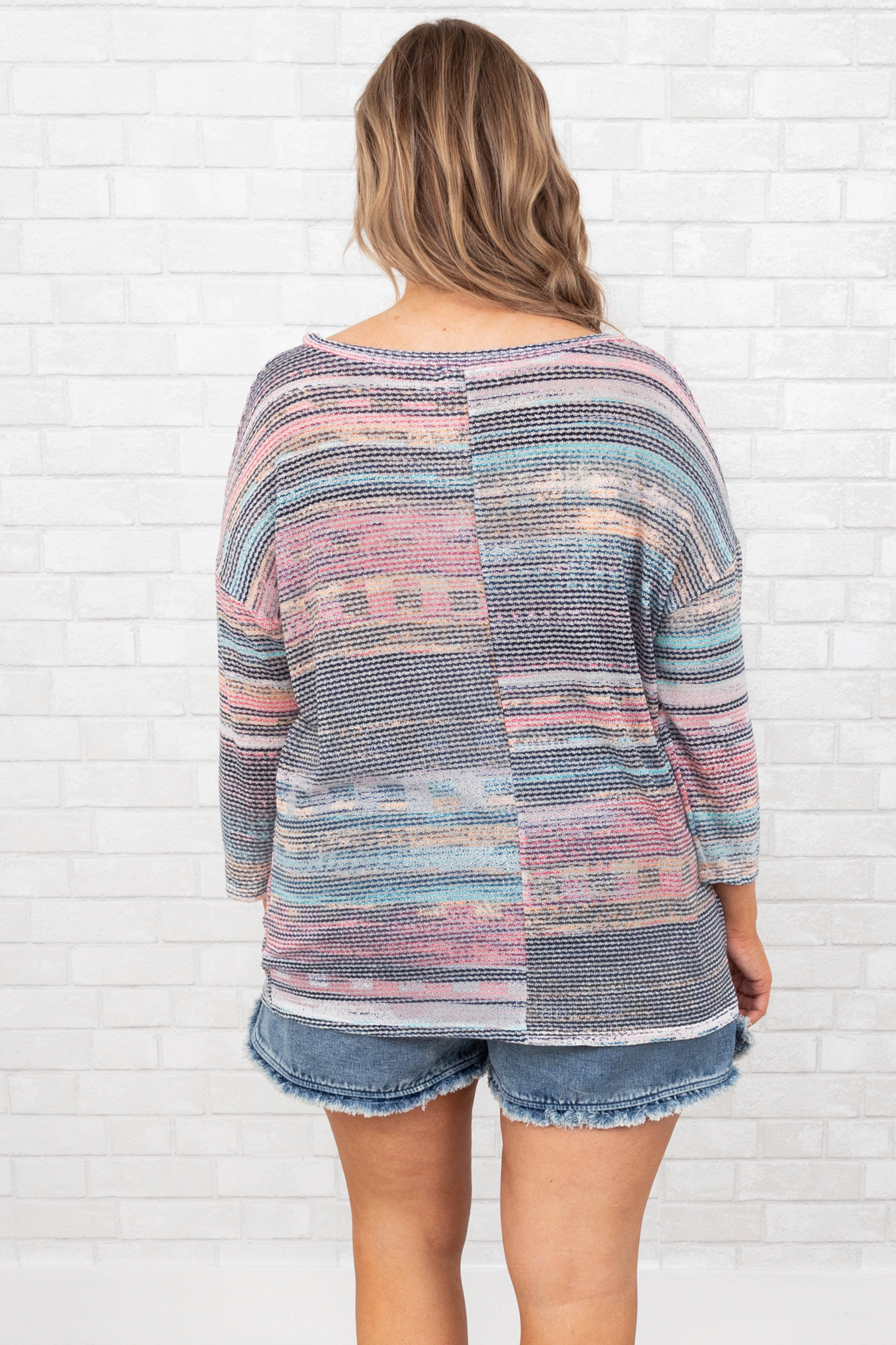 What A Breakthrough Top, Blush-Navy-Mint - Giverhouse