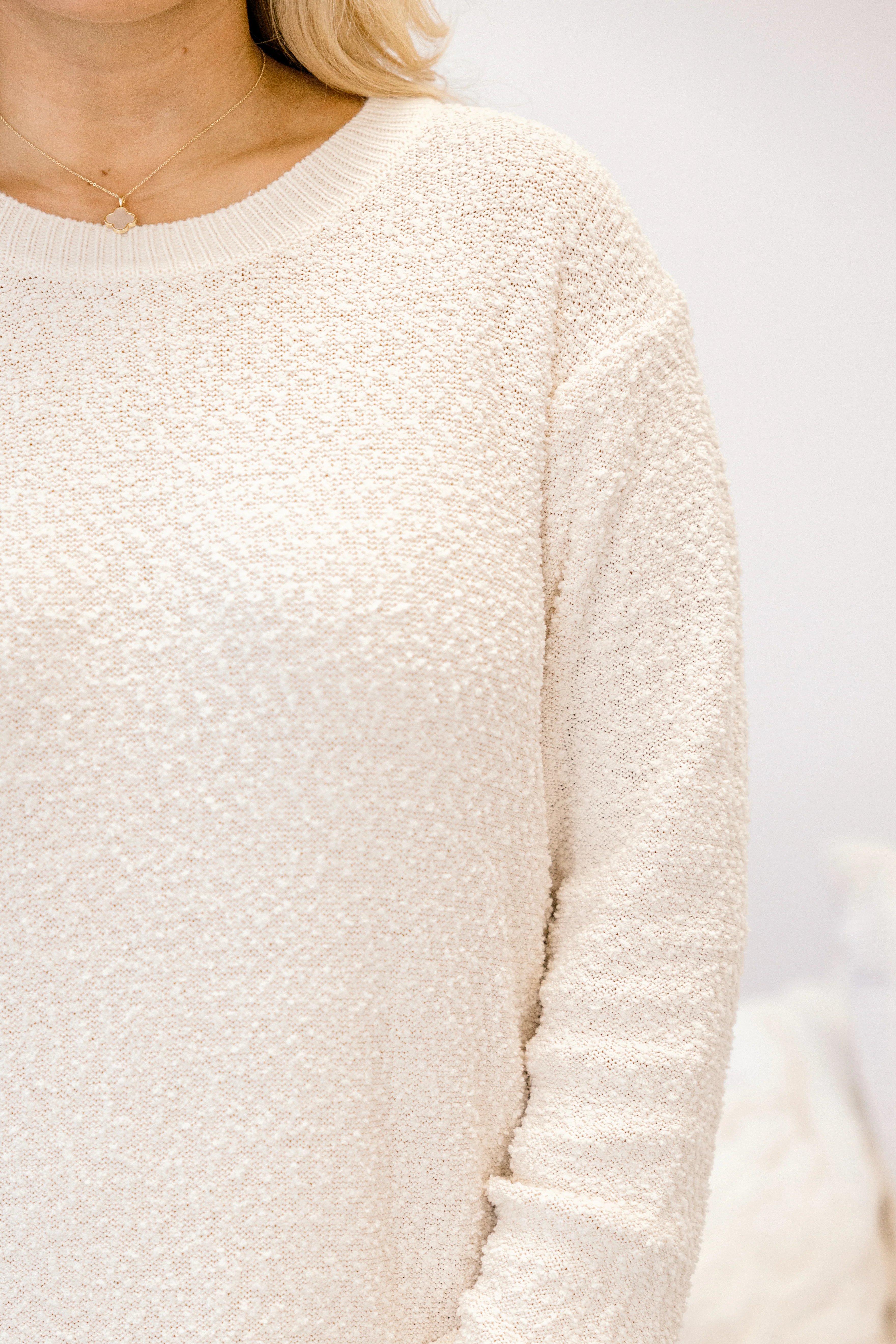 Take The Long Way Home Sweater Dress, Ivory - Giverhouse