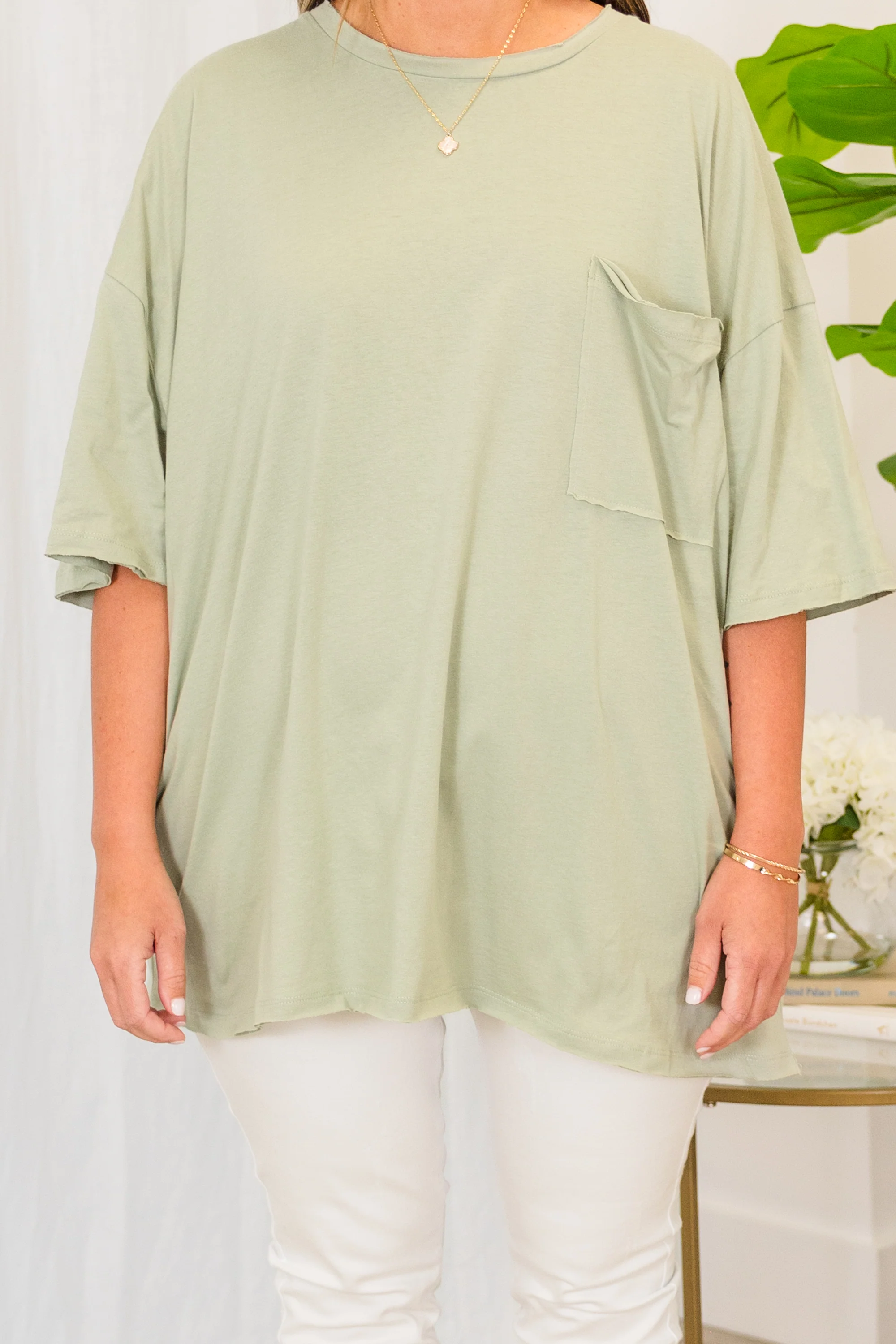 It Comes Naturally Top, Light Sage - Giverhouse