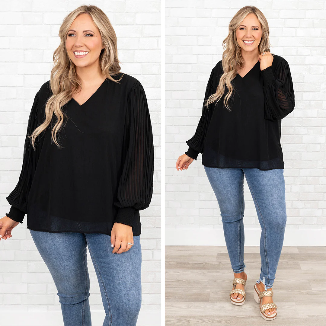 Unwritten Moments Blouse, Black - Giverhouse
