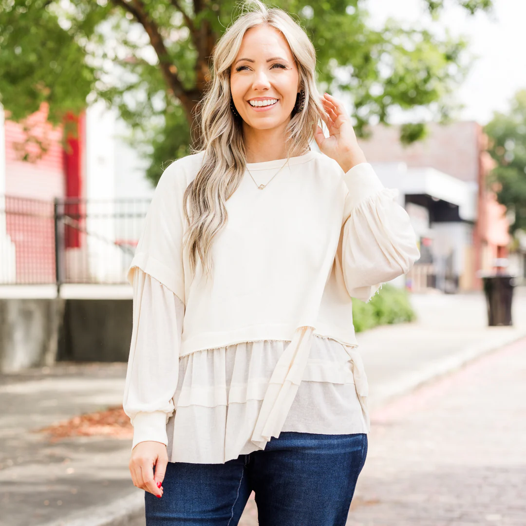 My Kind of Fun Top, Oatmeal - Giverhouse