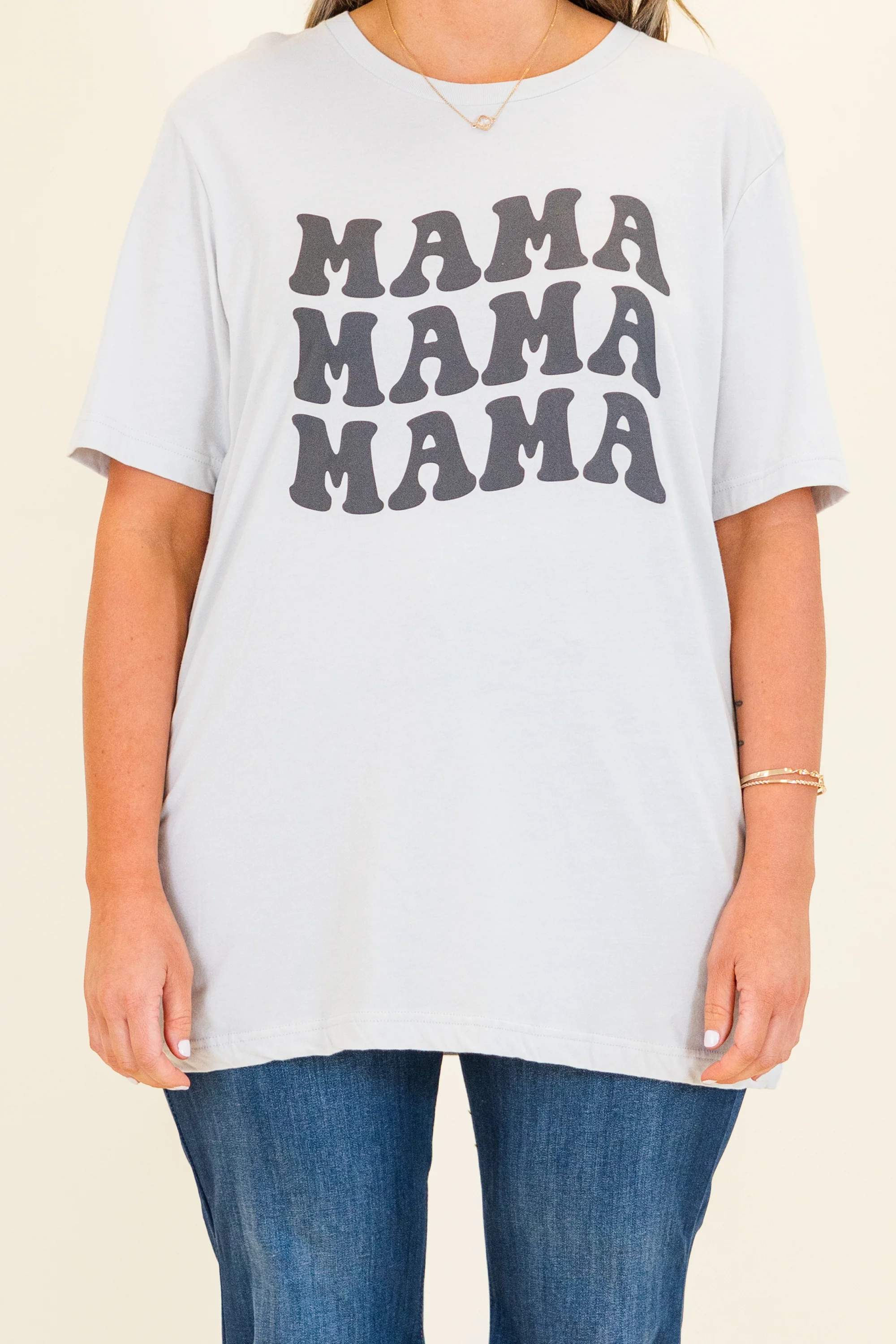 Mama Mama Mama Tee, Silver - Giverhouse