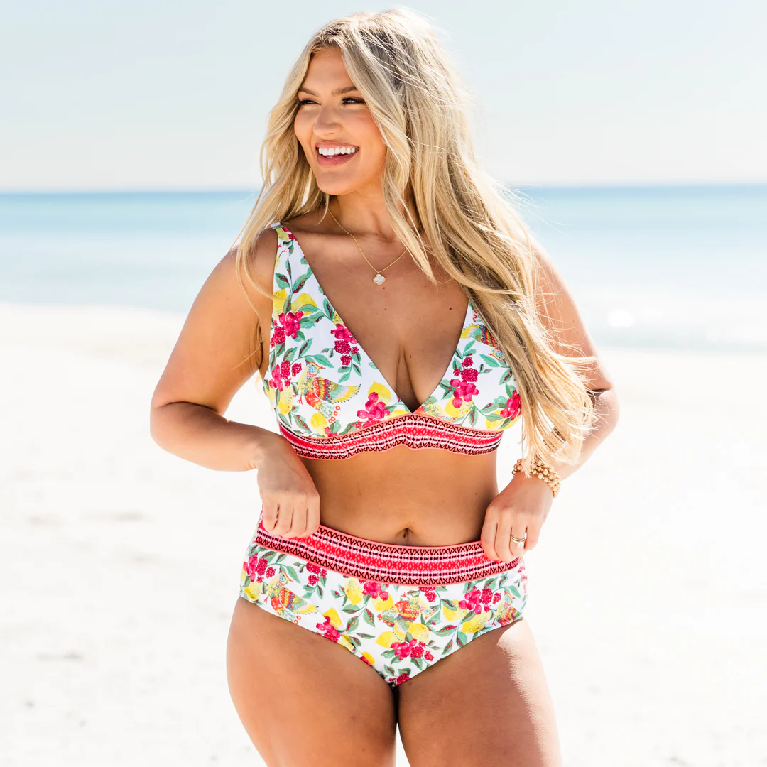 Take Me To The Beach Swim Bottom, White - Giverhouse