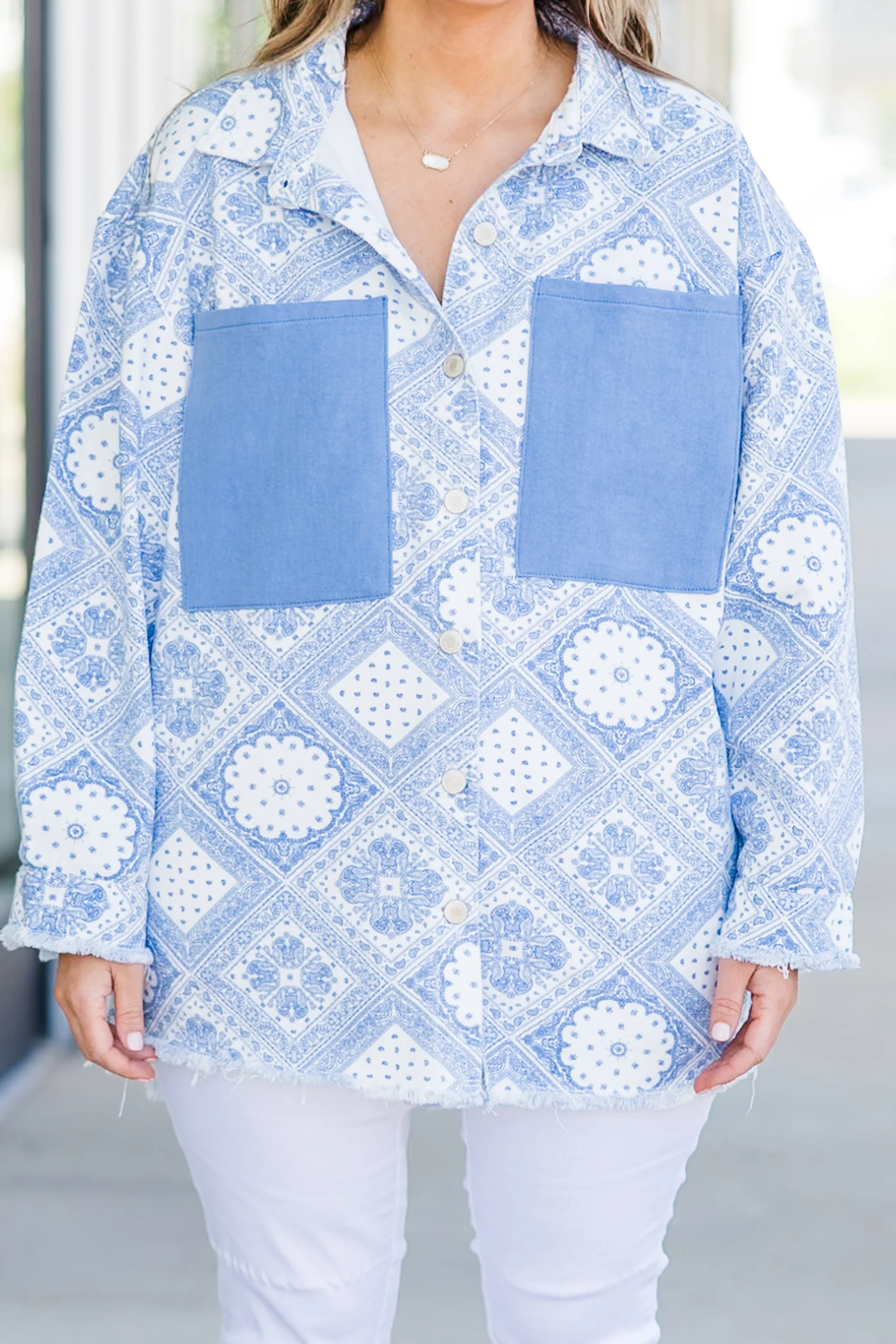 Ready To Soar Jacket, White-Blue - Giverhouse