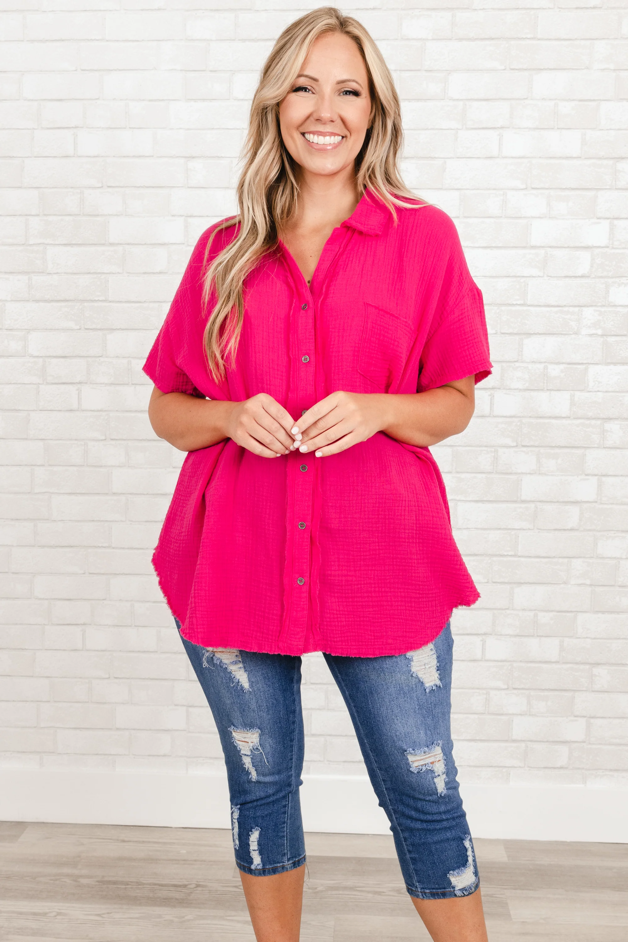 Been Here all Day Capris, Mid Blue - Giverhouse