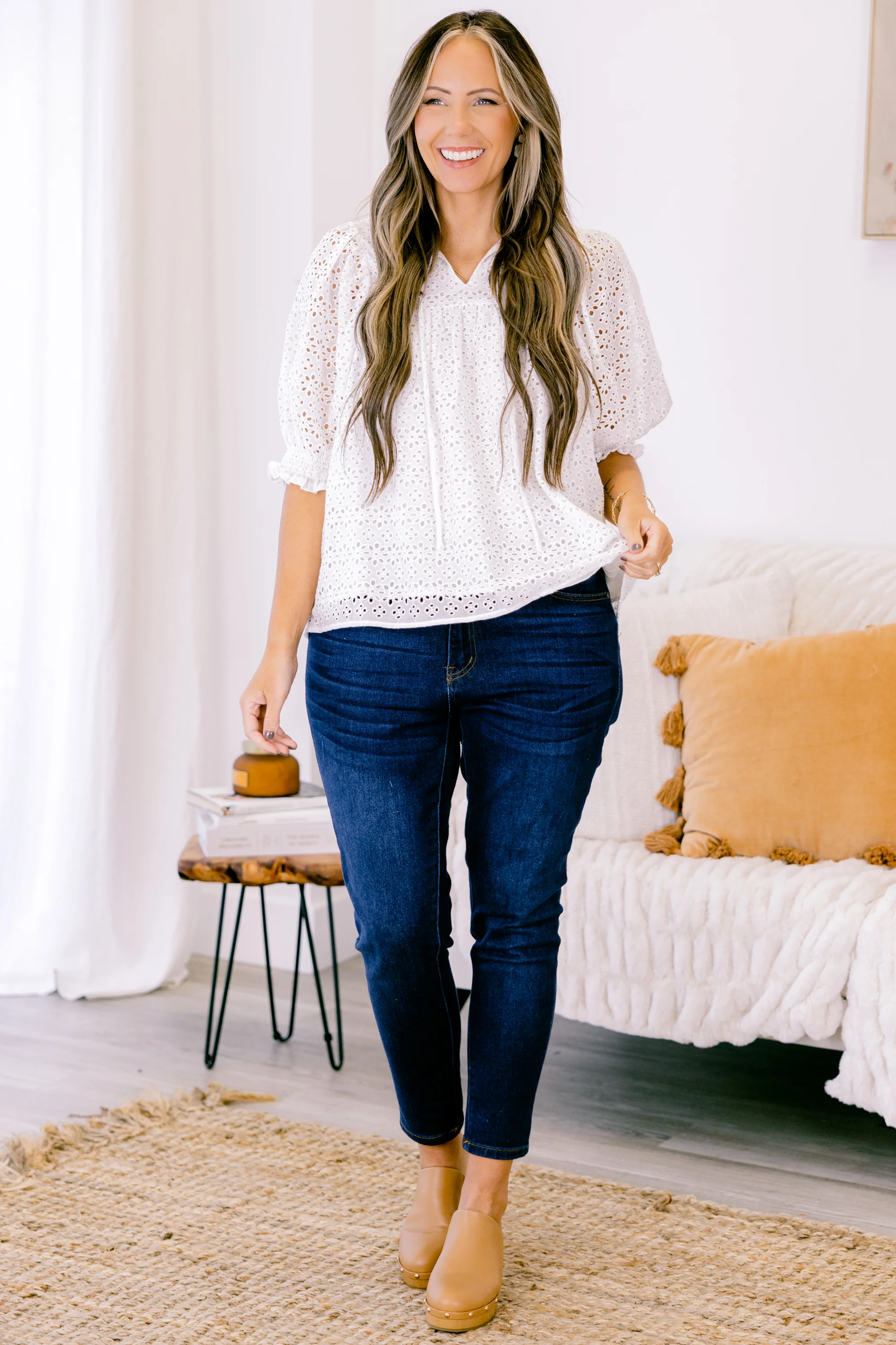 Graceful In Lace Top, White - Giverhouse