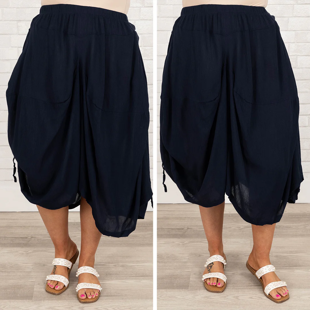 Harlow Gold Pants, Navy - Giverhouse