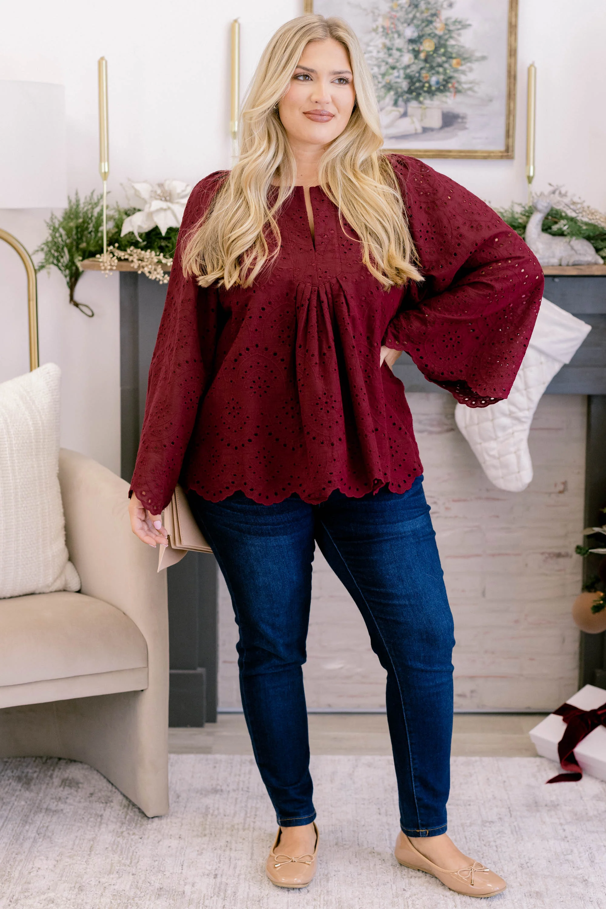 Free Like The Wind Top, Red Lace - Giverhouse