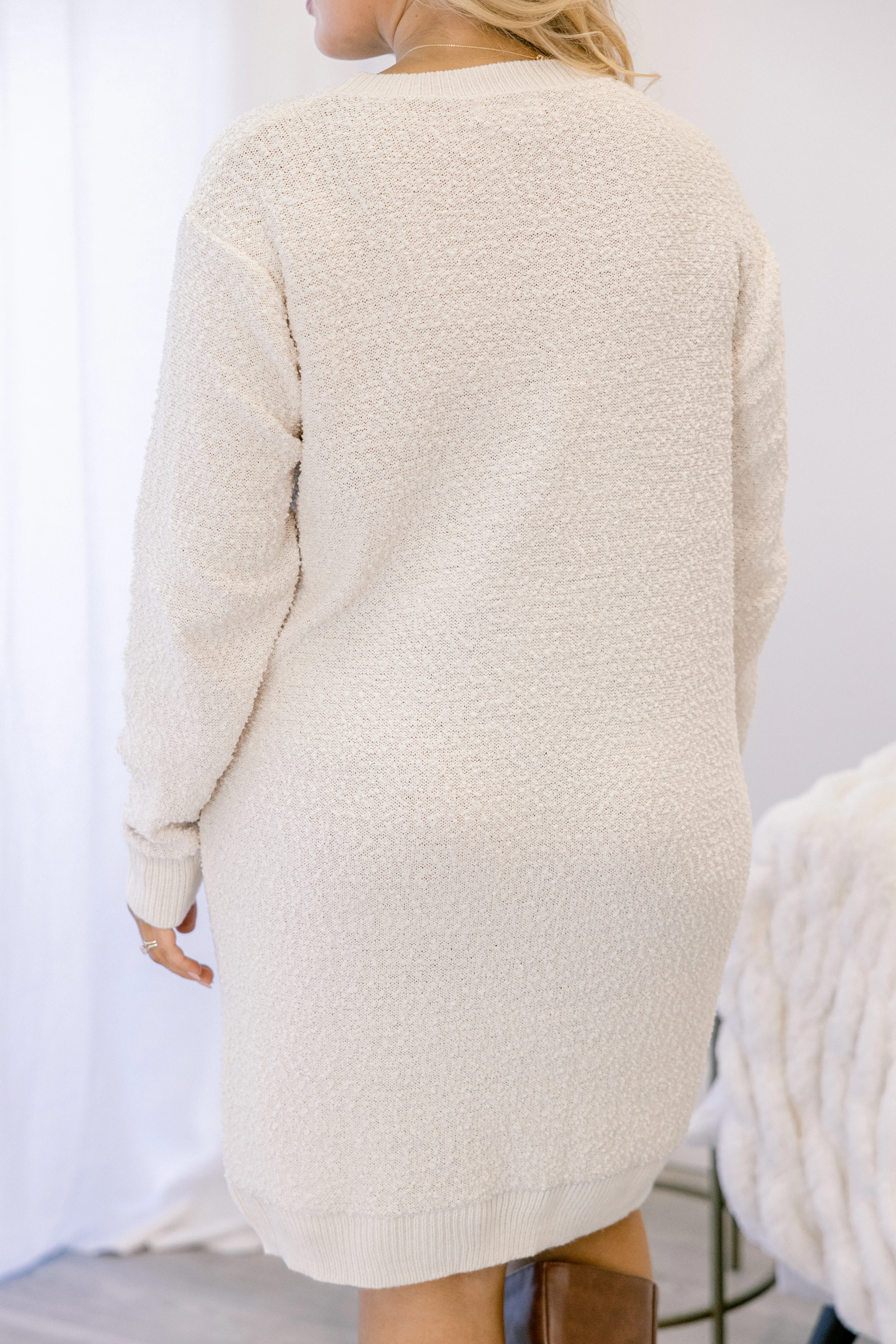 Take The Long Way Home Sweater Dress, Ivory - Giverhouse