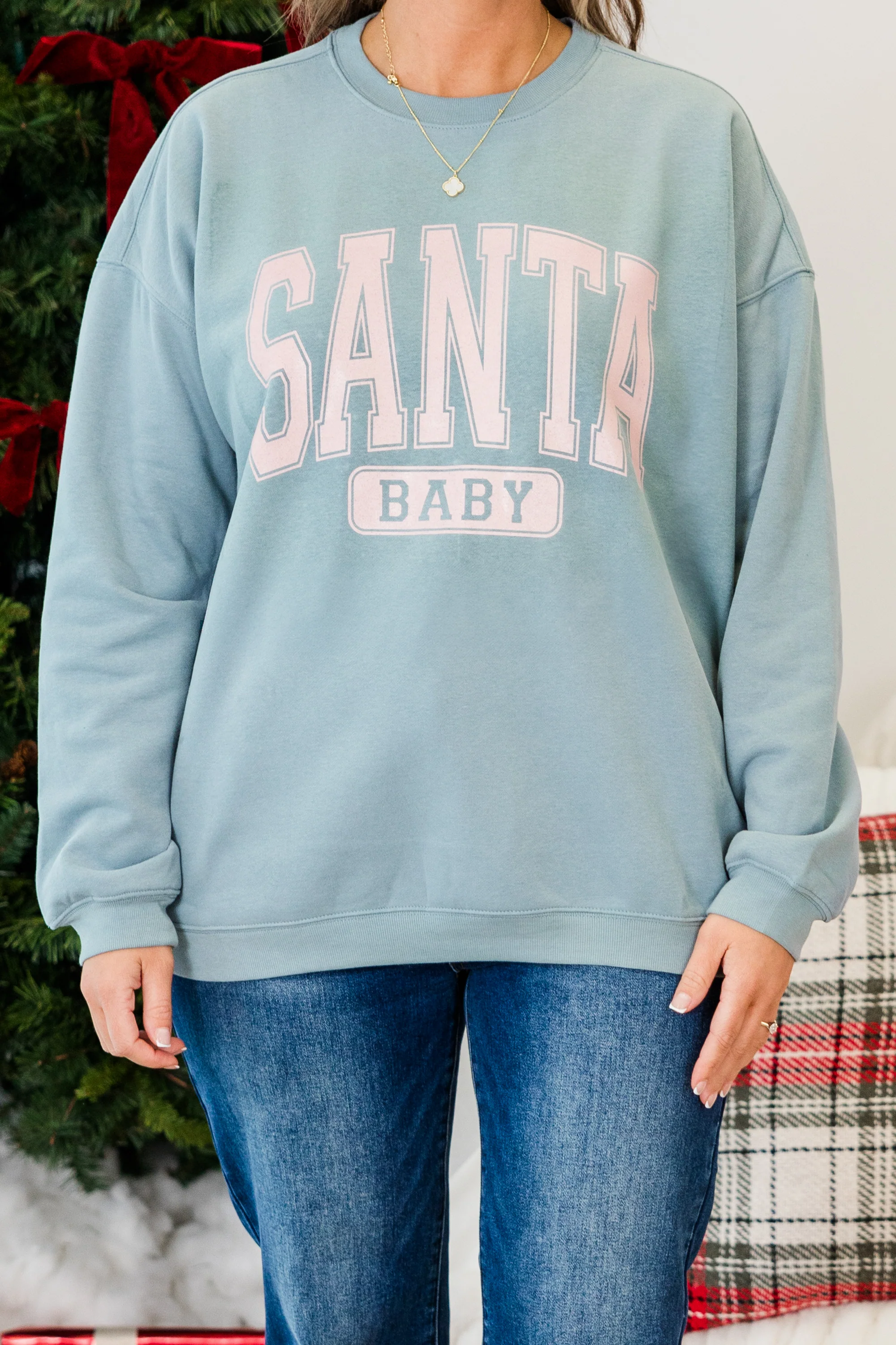 Santa Babe Pullover, Denim - Giverhouse