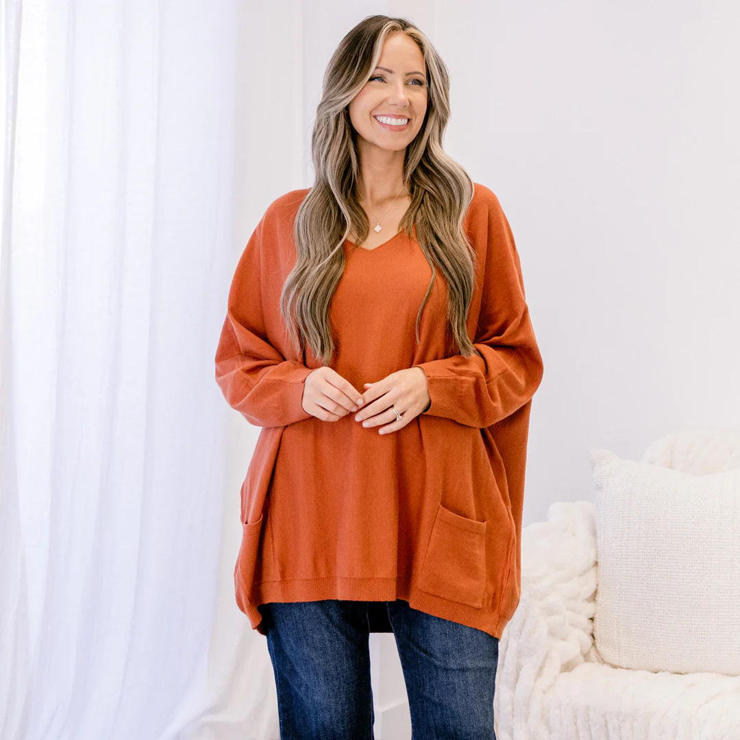 Golden Day Knit Tunic, Copper - Giverhouse