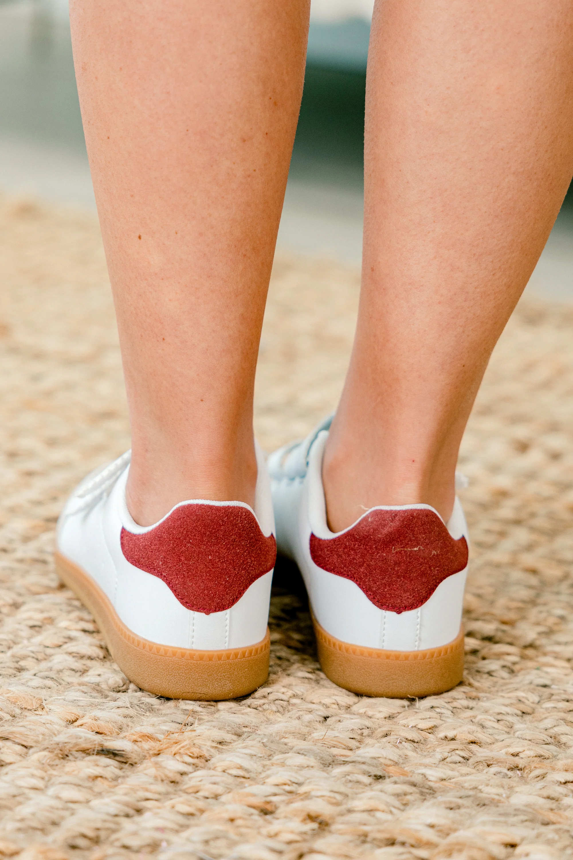 Sticking Together Sneakers, Burgundy - Giverhouse