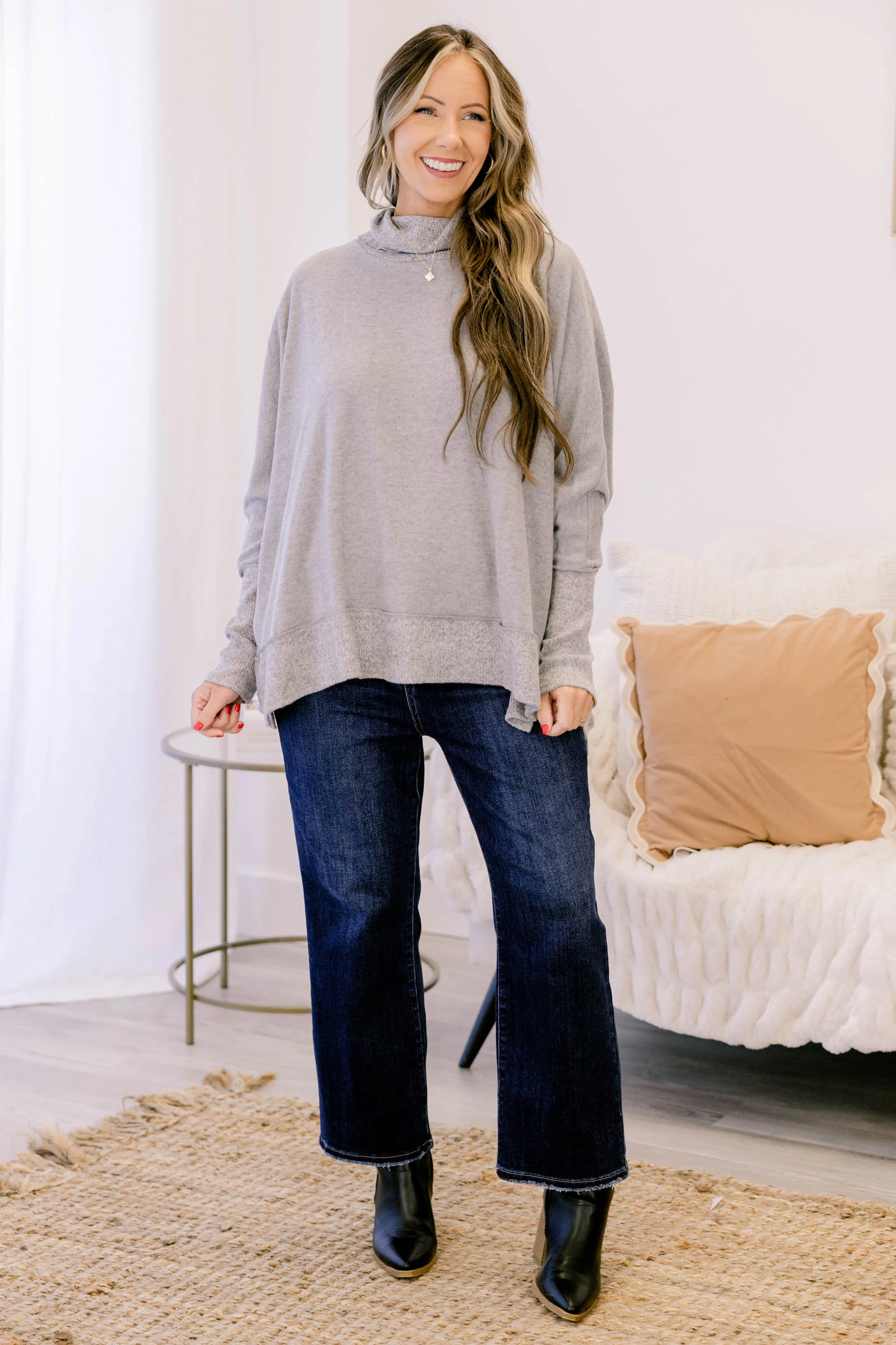 Working Late Top, Gray - Giverhouse