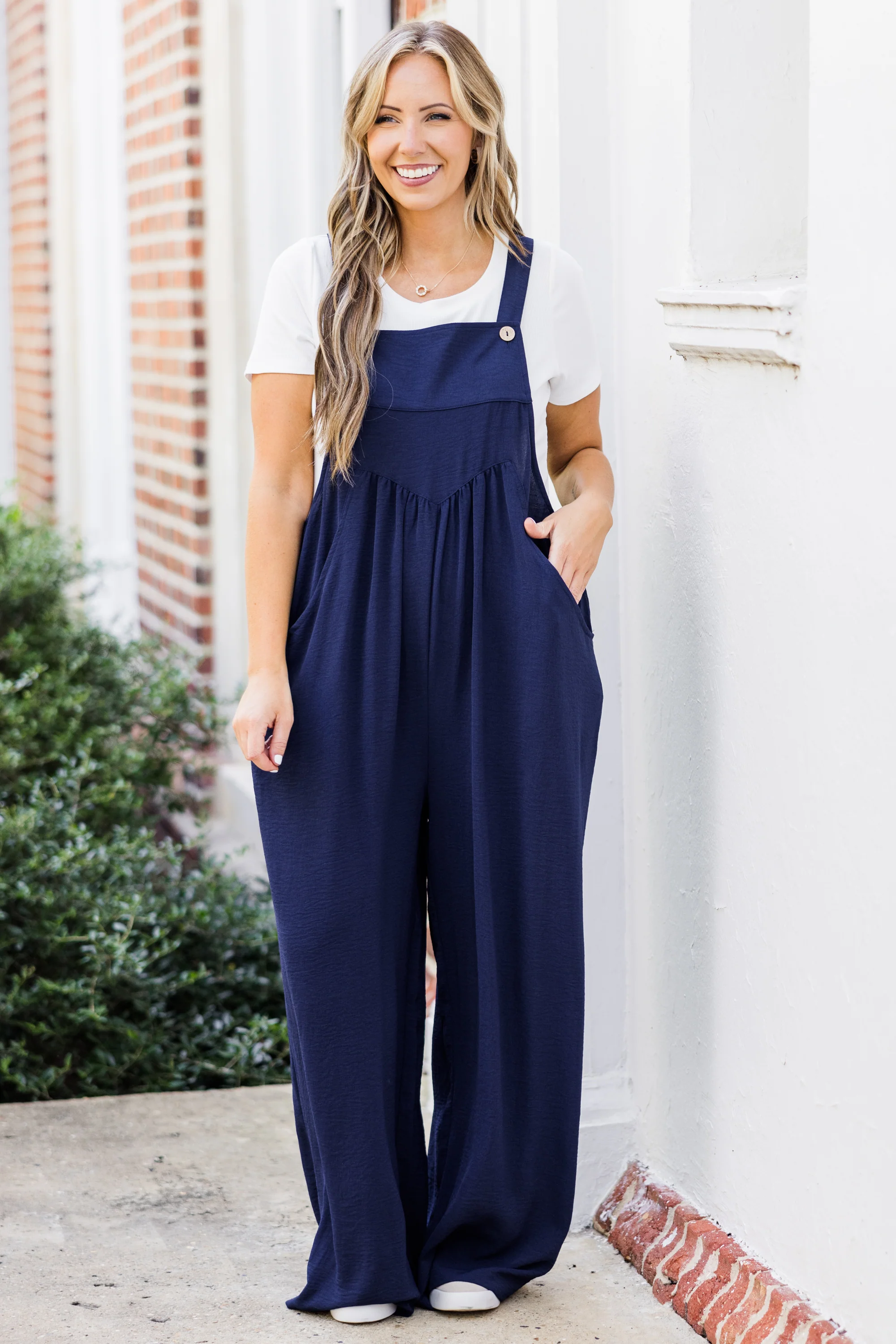 Got To Laugh Jumpsuit, Navy - Giverhouse