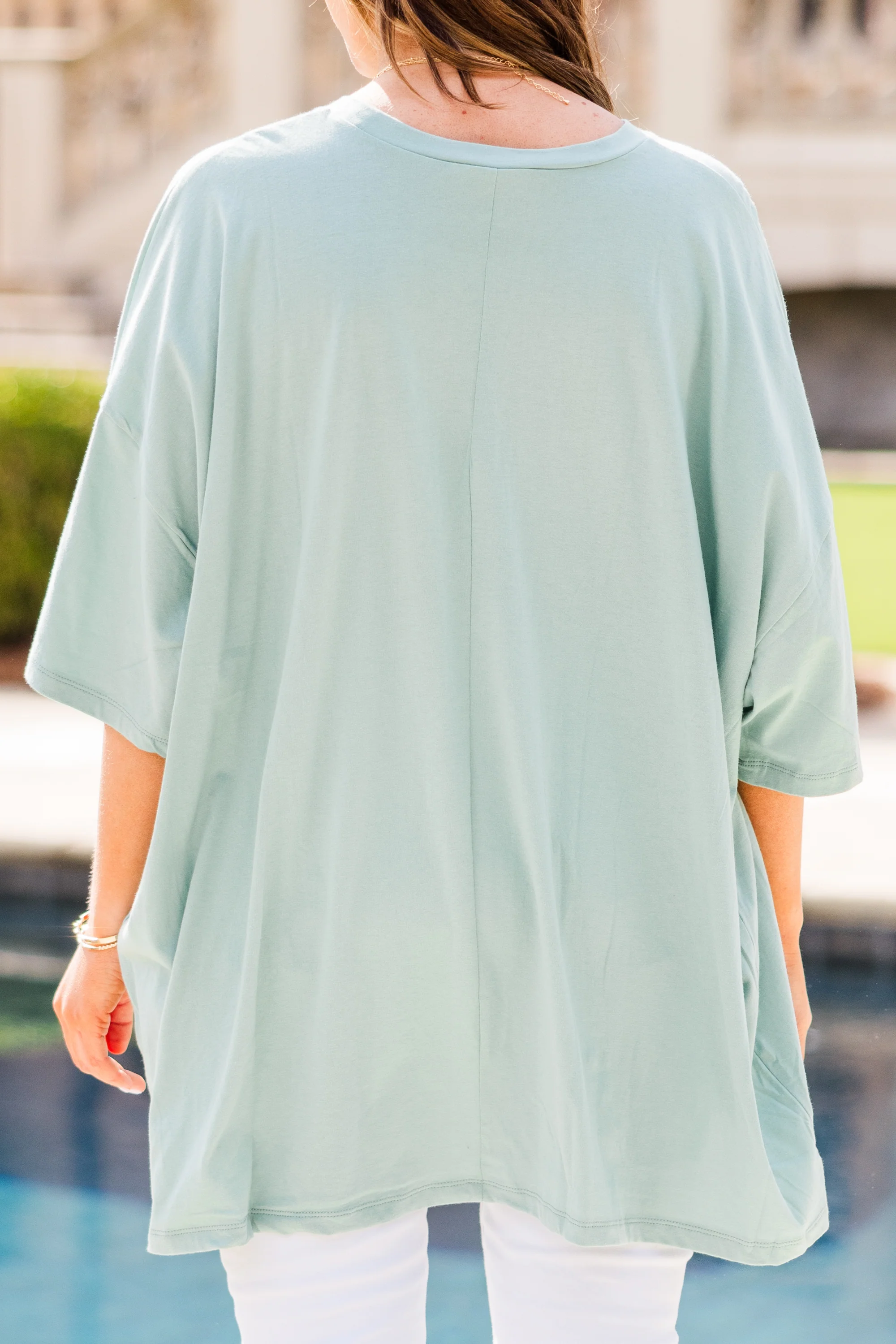 Picking Flowers Boyfriend Tee, Dusty Green - Giverhouse