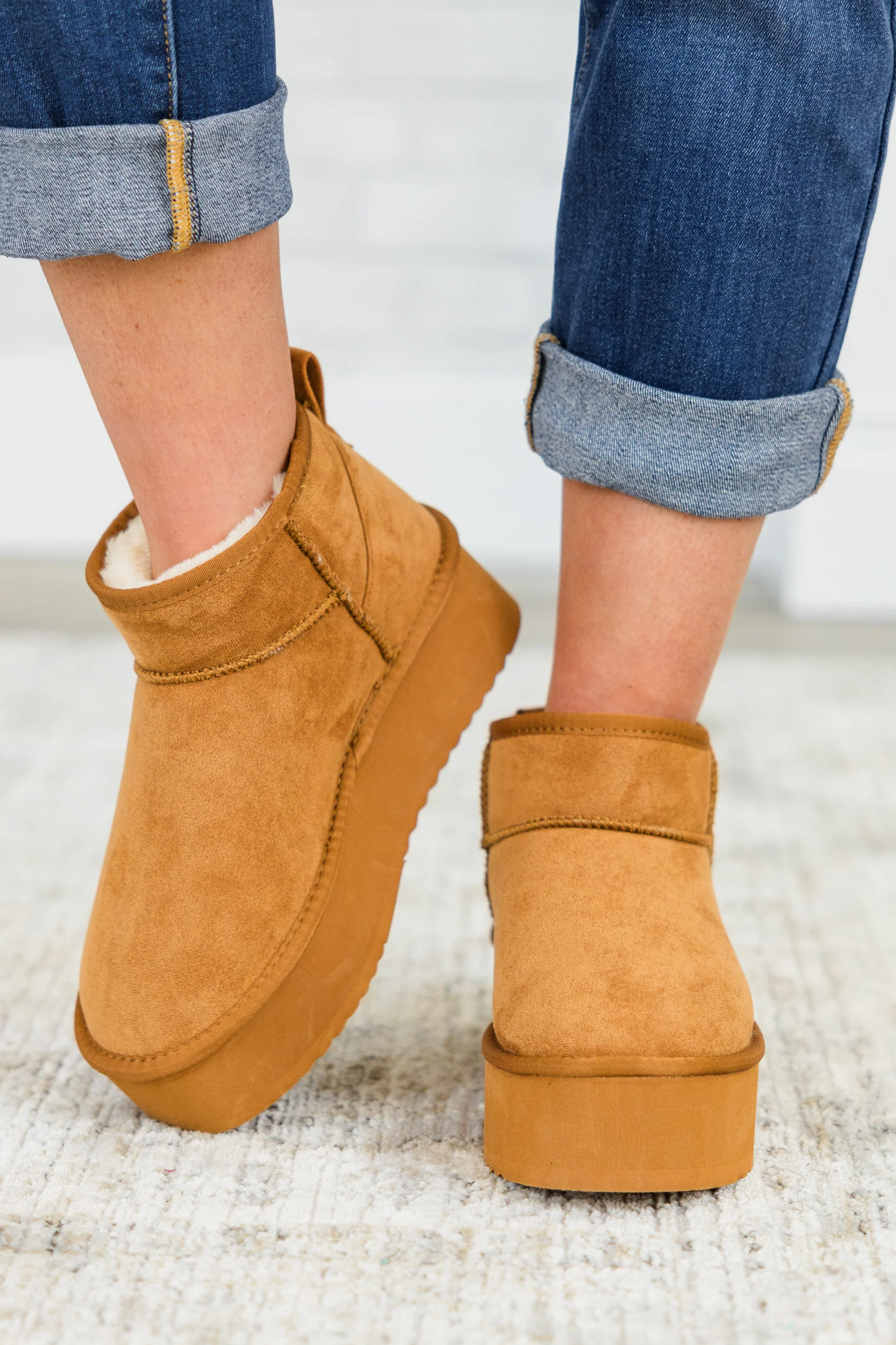 Cozy In Comfort Booties, Tan - Giverhouse
