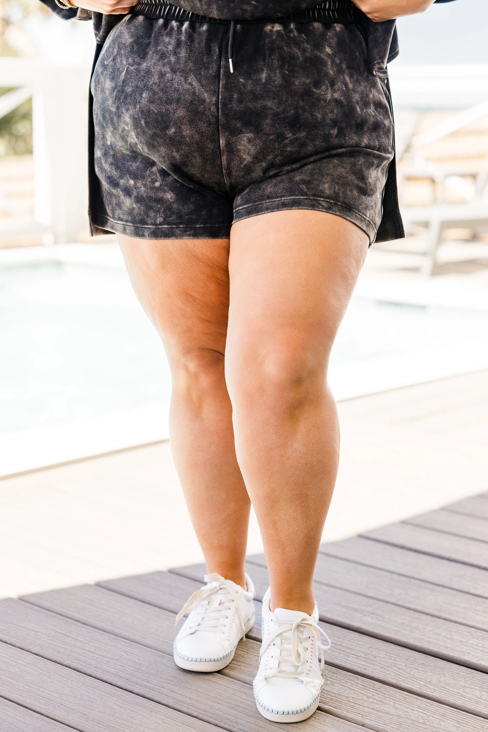 Easygoing Washed Shorts, Black - Giverhouse