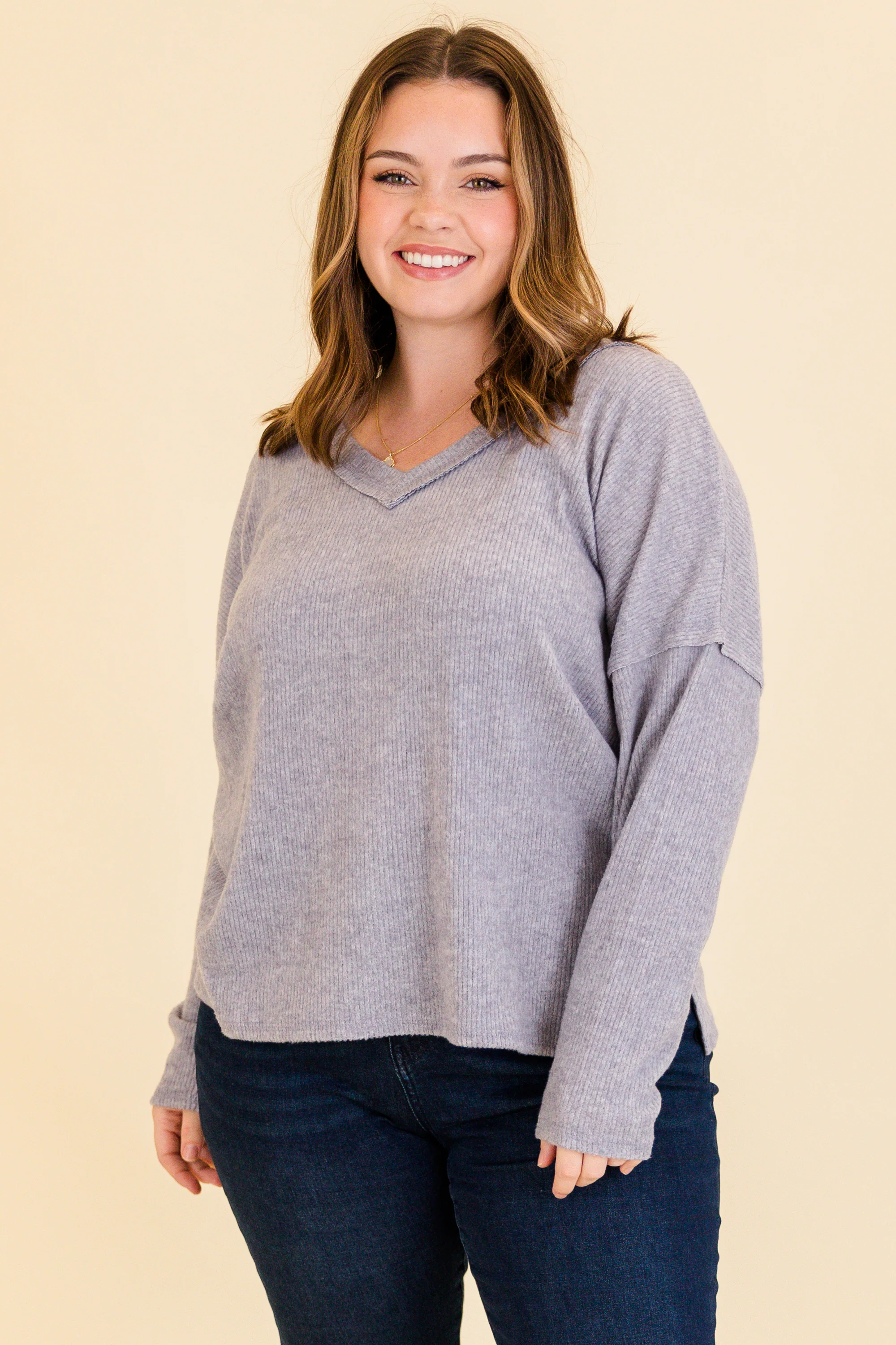 I Will Call You Later Top, Heather Gray - Giverhouse