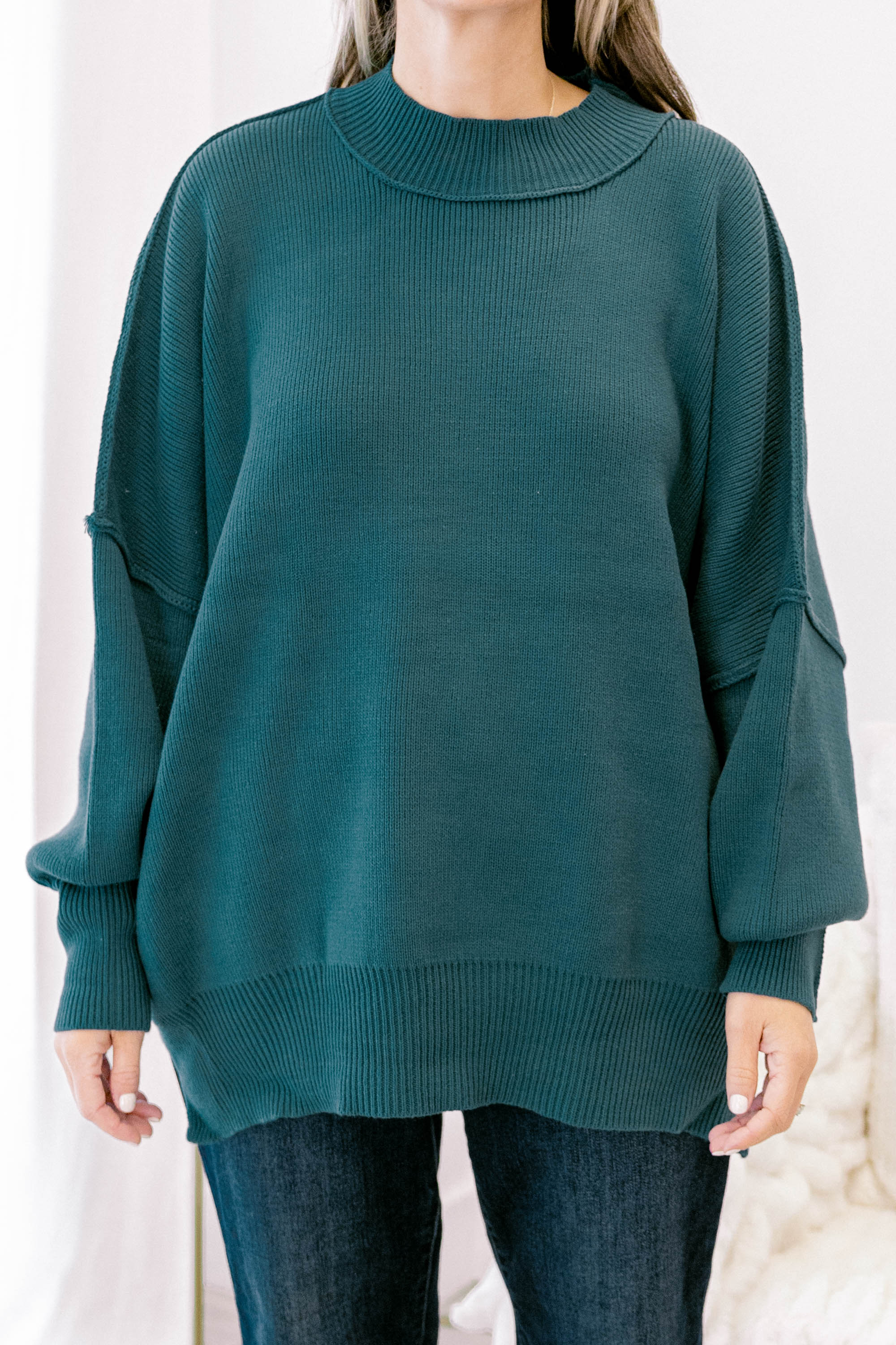 Perfectly Cozy Sweater, Teal - Giverhouse