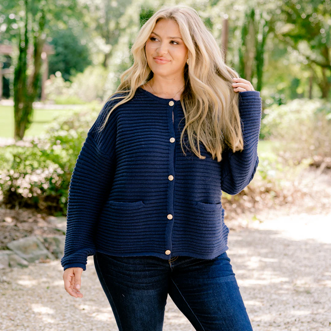 Path To Greatness Cardigan, Navy - Giverhouse