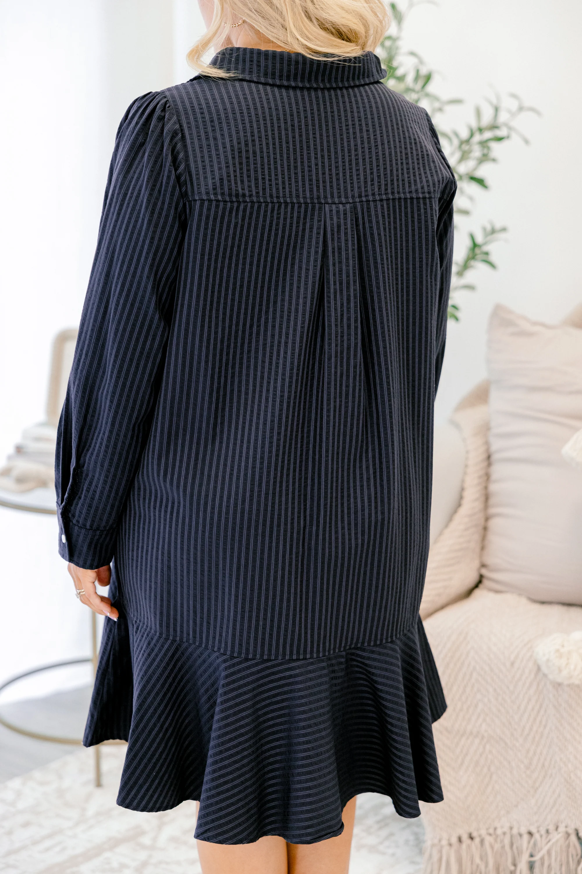 Days Like Today Dress, Navy Stripe - Giverhouse