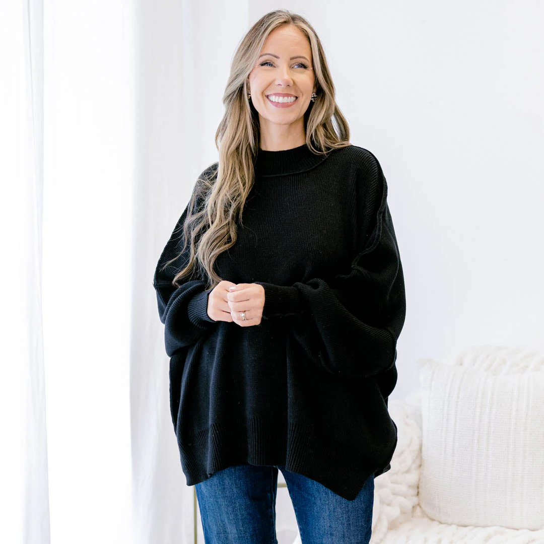 Perfectly Cozy Sweater, Black - Giverhouse