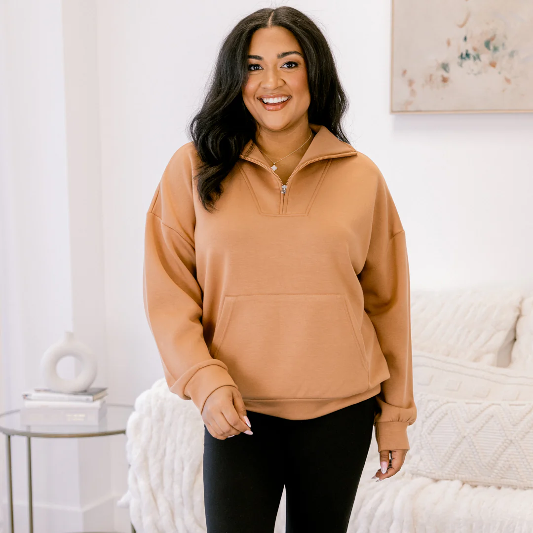 Sporty Chic Pullover, Khaki - Giverhouse