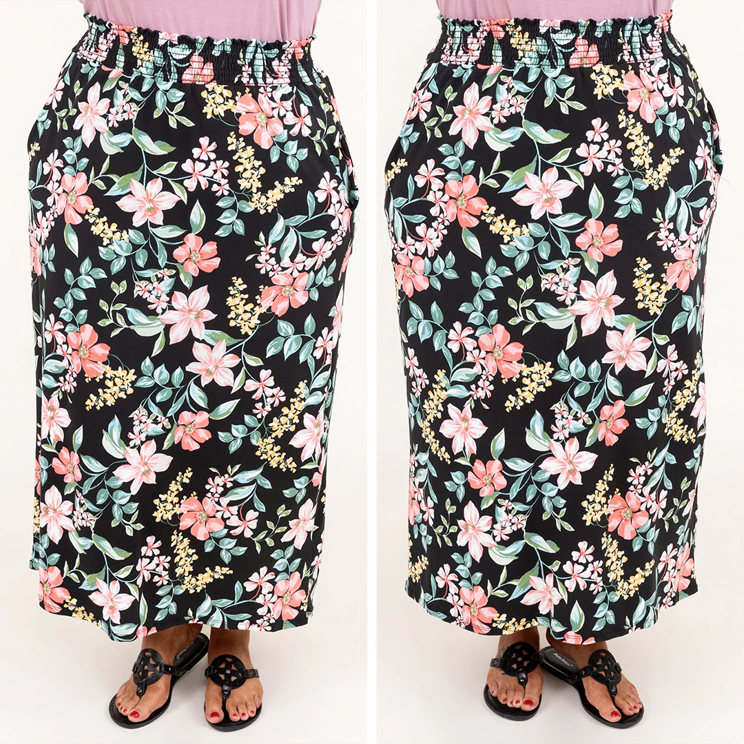 No Drama Here Maxi Skirt, Black - Giverhouse