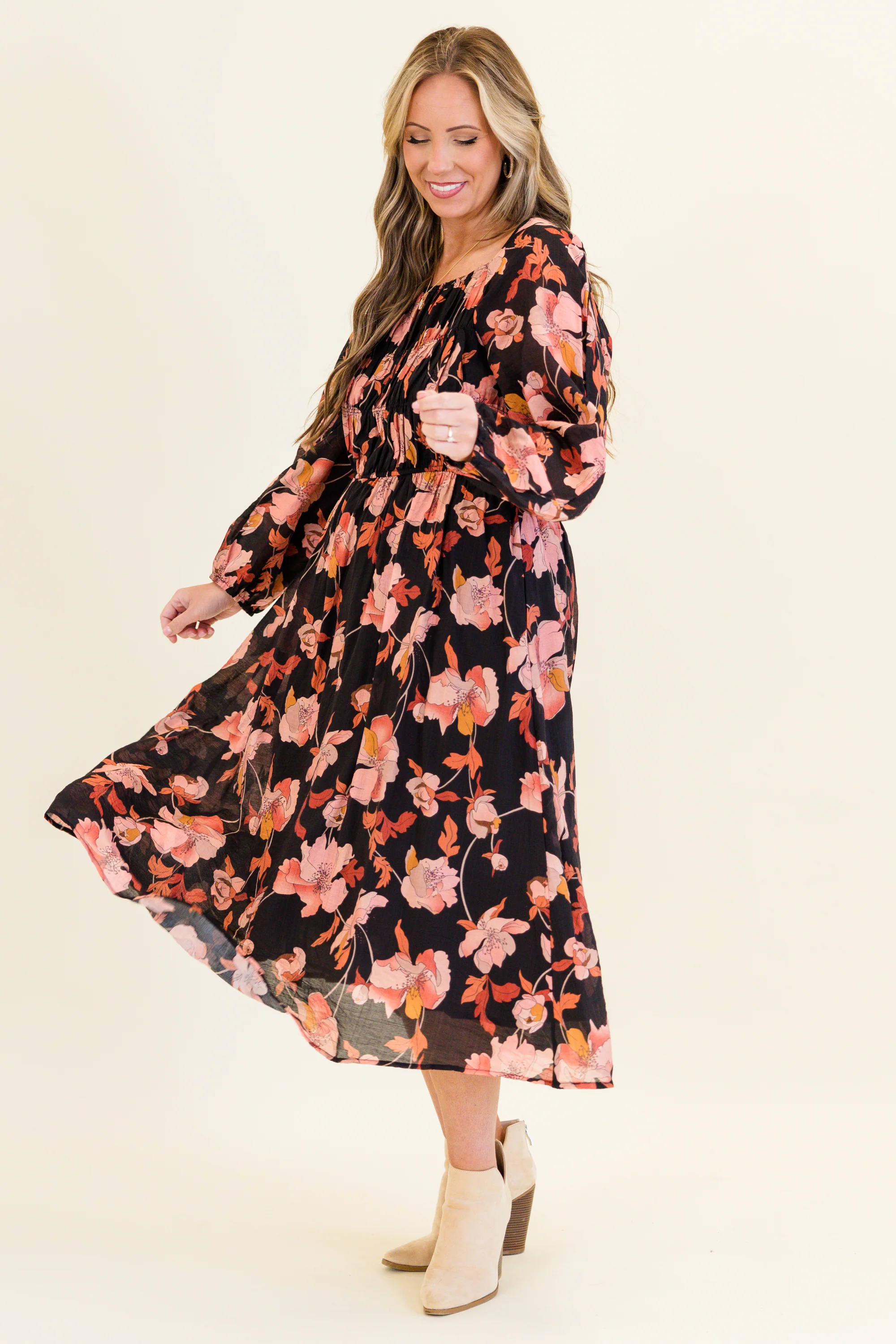 Never Too Early Midi Dress, Black - Giverhouse