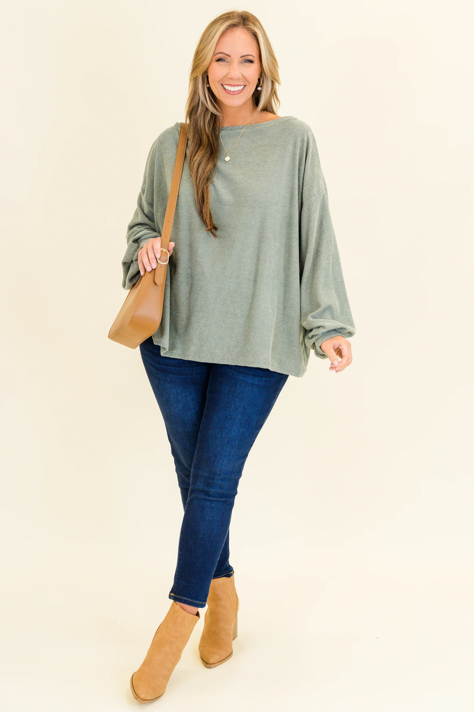 Suave Sweetheart Top, Sage - Giverhouse