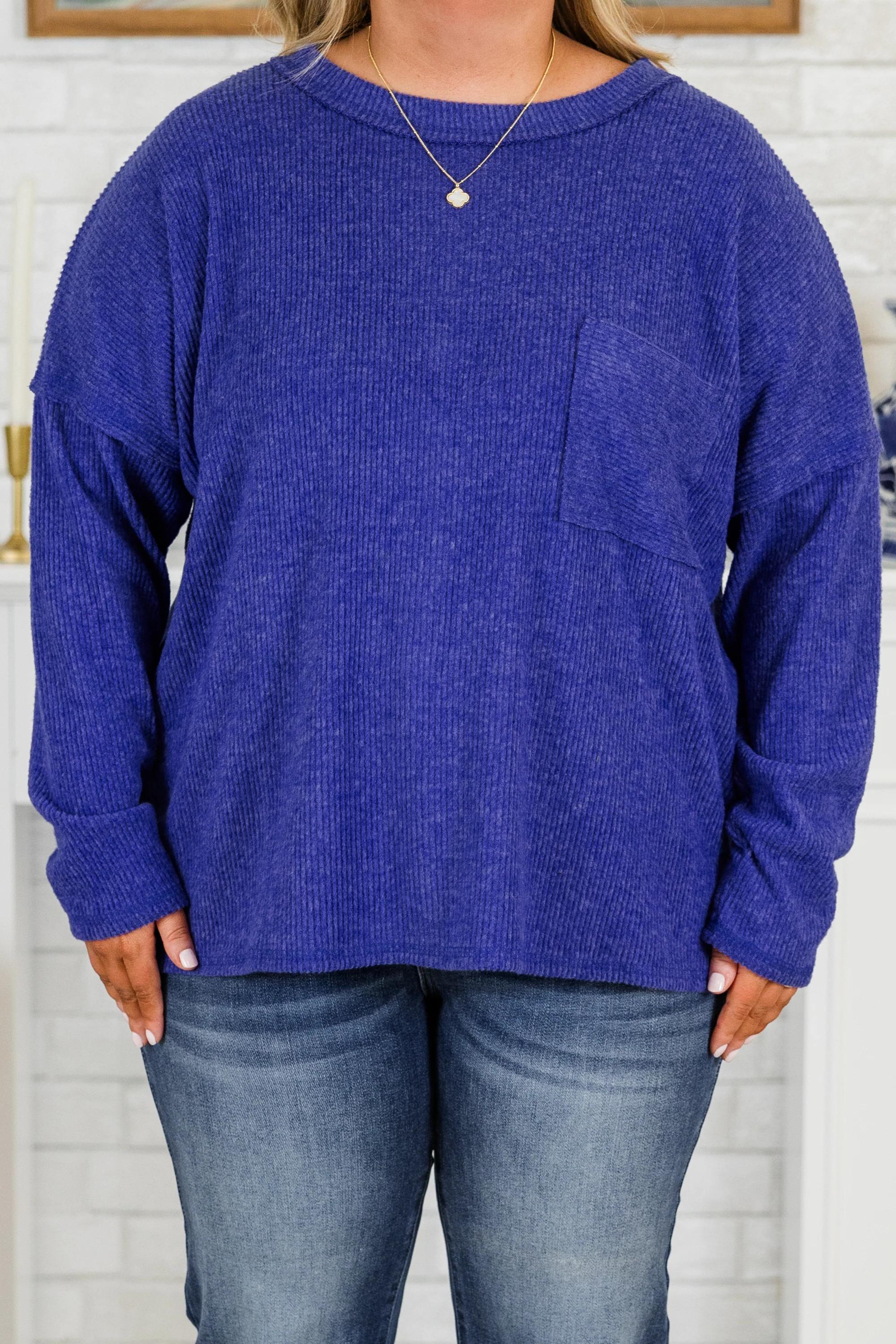 Lookin' Good Feelin' Better Sweater, Bright Blue - Giverhouse