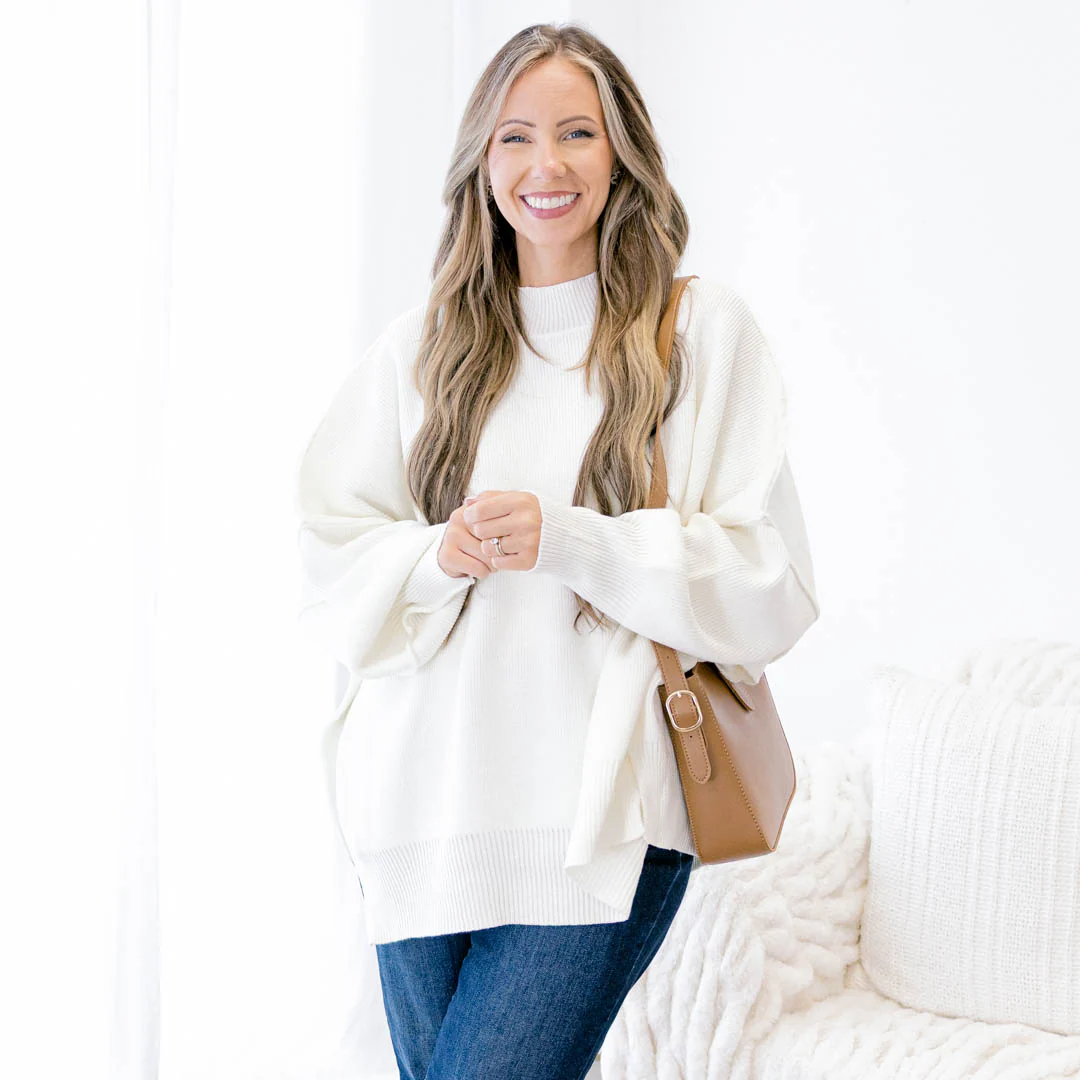 Perfectly Cozy Sweater, Ivory - Giverhouse