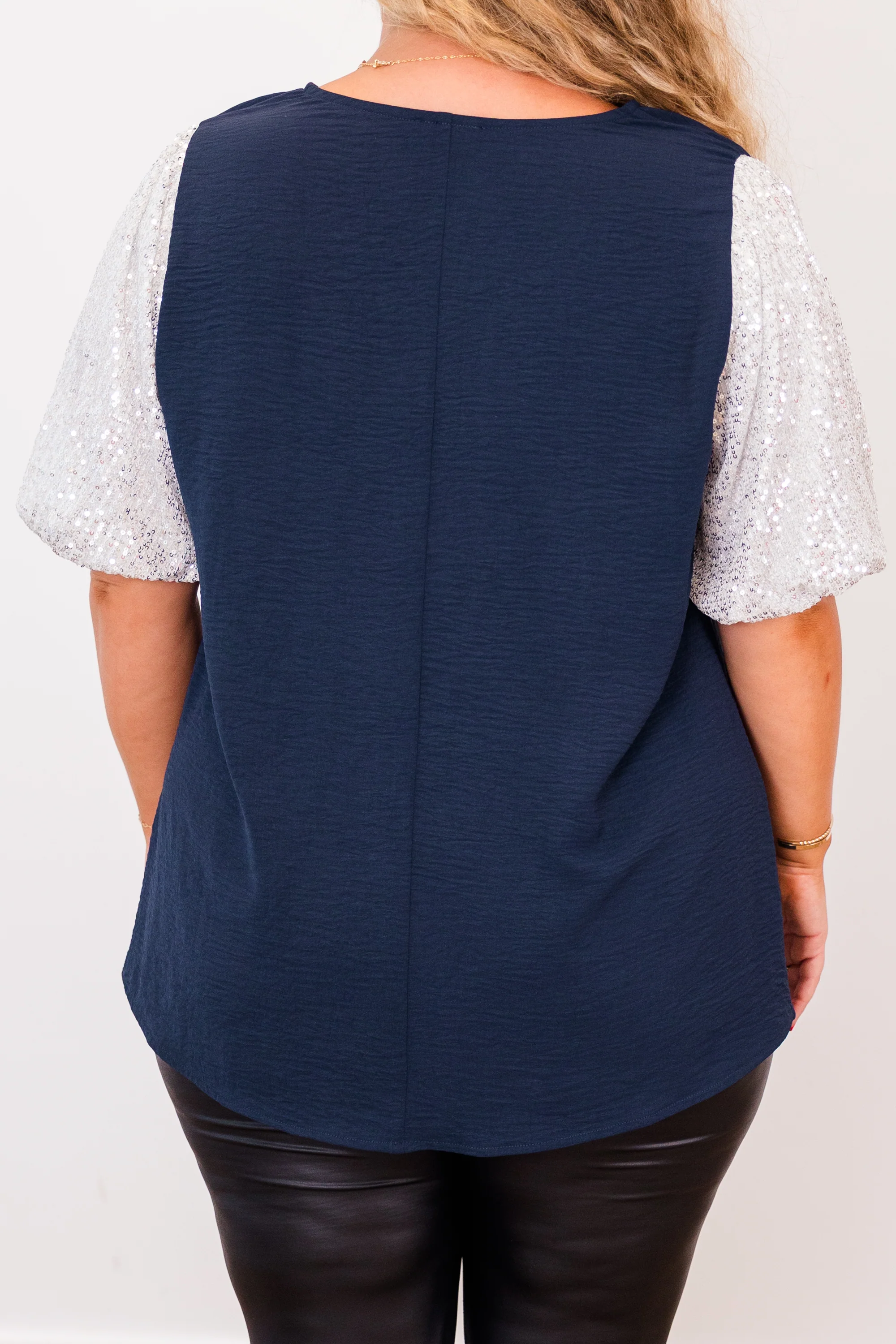 Gameday Glam Top, Navy-White - Giverhouse