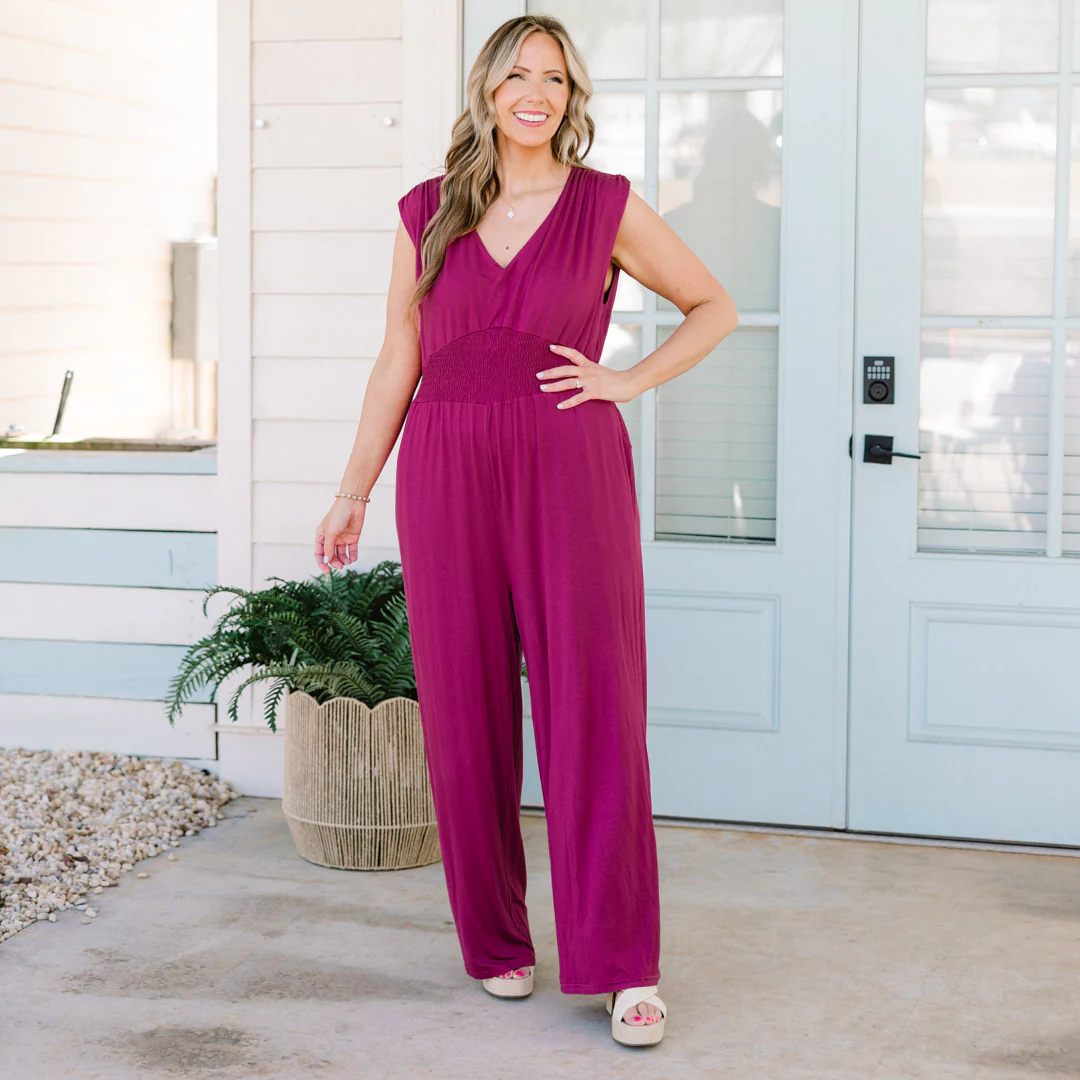 Makin' Me Blush Jumpsuit, Purple - Giverhouse