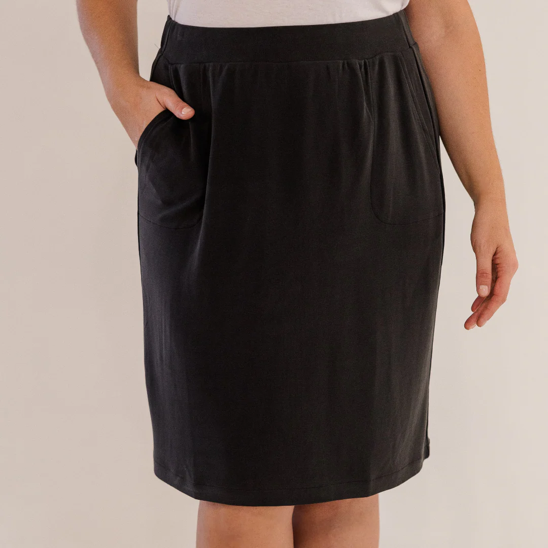 Leah A-Line Skirt, Black - Giverhouse