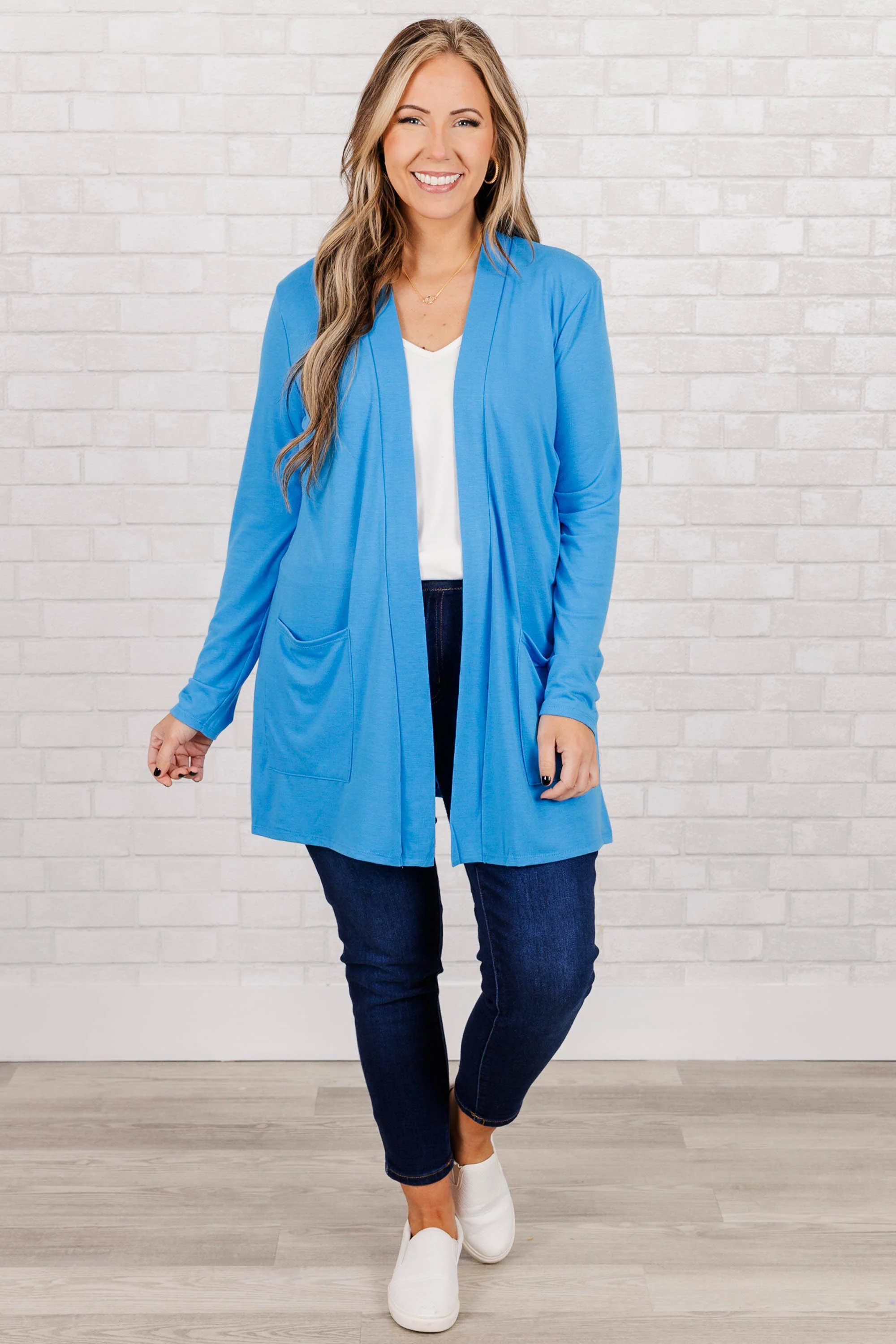 Kindness And Compassion Cardigan, Deep Sky - Giverhouse