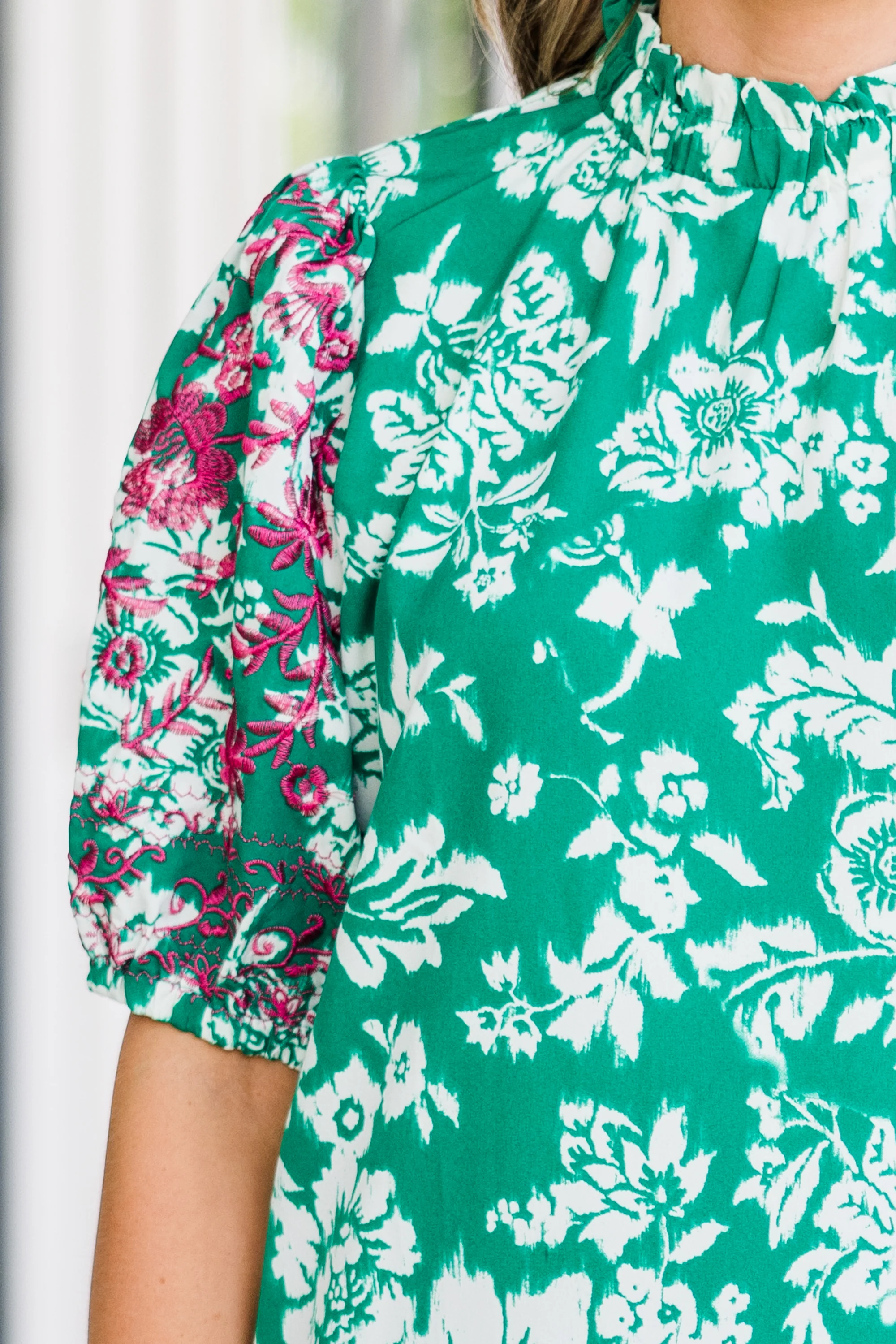 Flower Festival Top, Green - Giverhouse