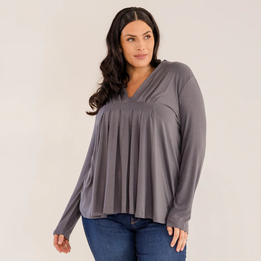 Mercer Front Pleat Top, Castle Rock - Giverhouse