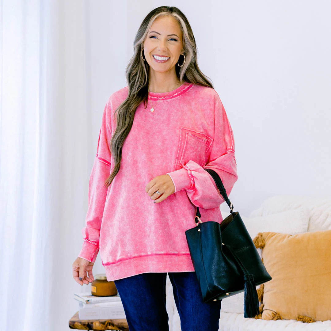 Staying Positive Top, Fuchsia - Giverhouse