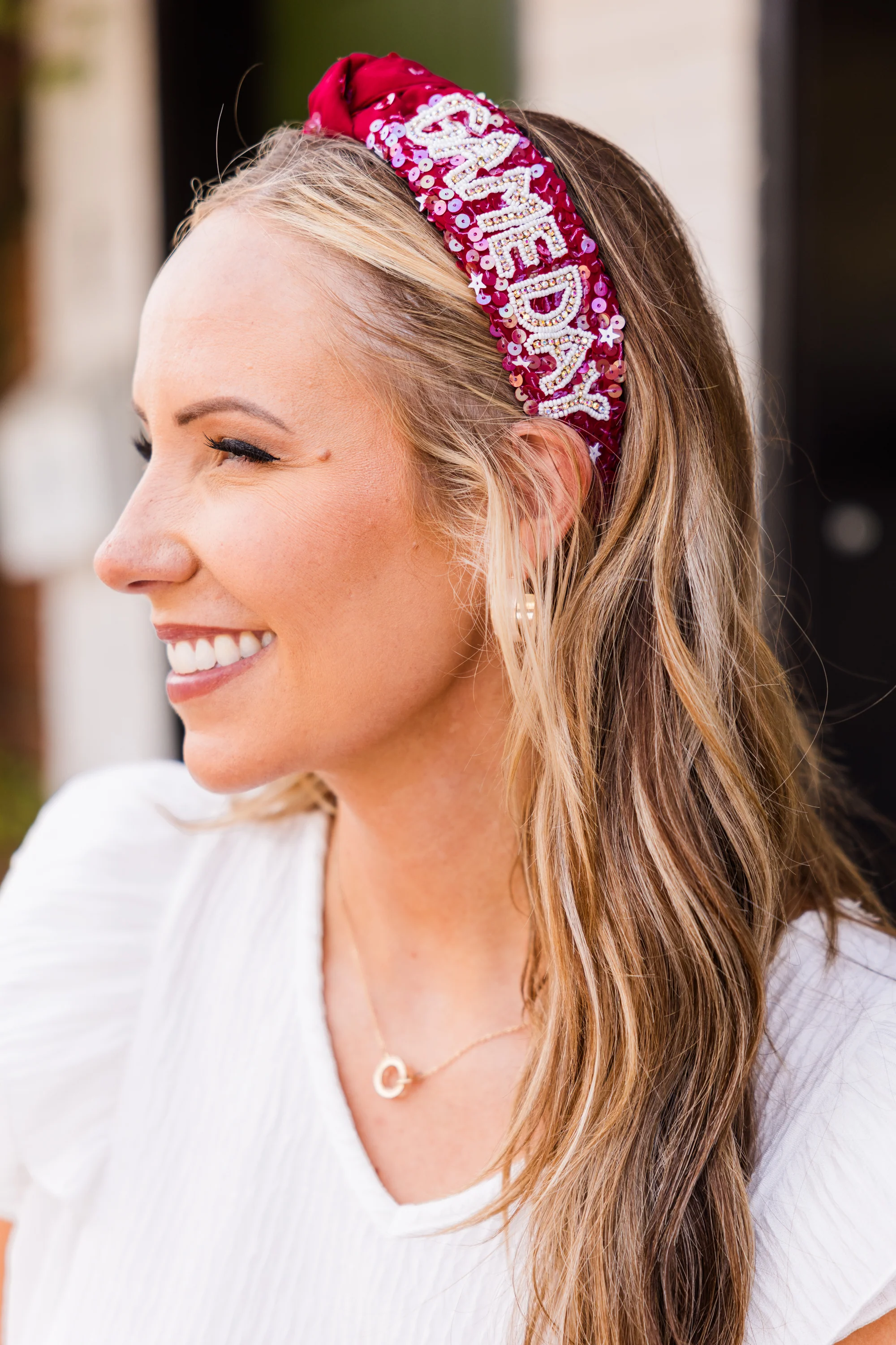 A Win Is A Win Headband, Burgundy-White - Giverhouse