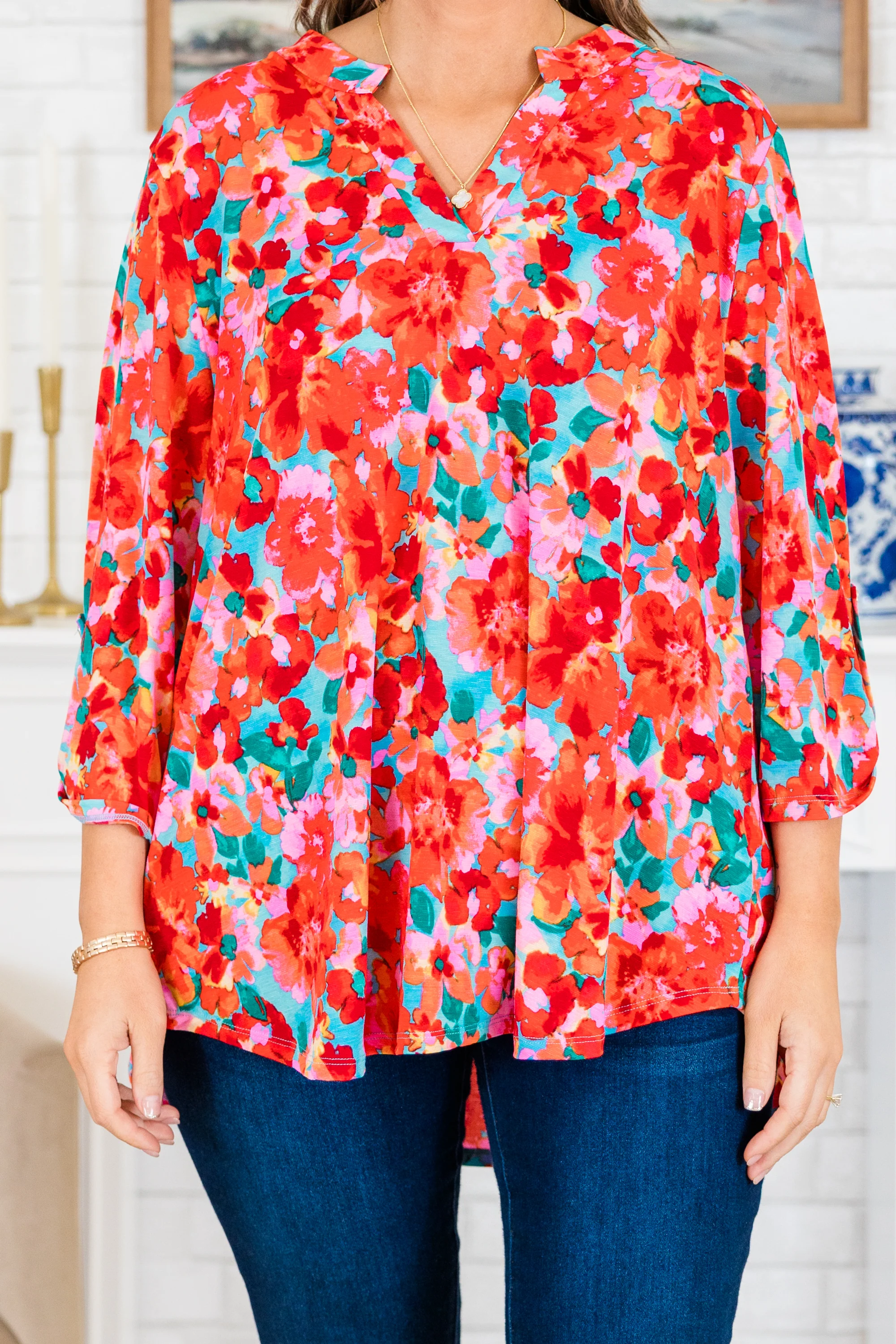 Tropical Berry Sorbet Top, Red Multi - Giverhouse
