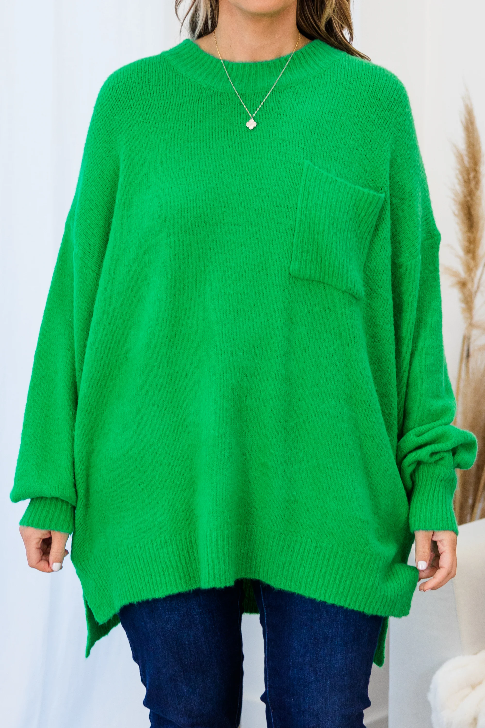 Reliable Love Sweater, Kelly Green - Giverhouse