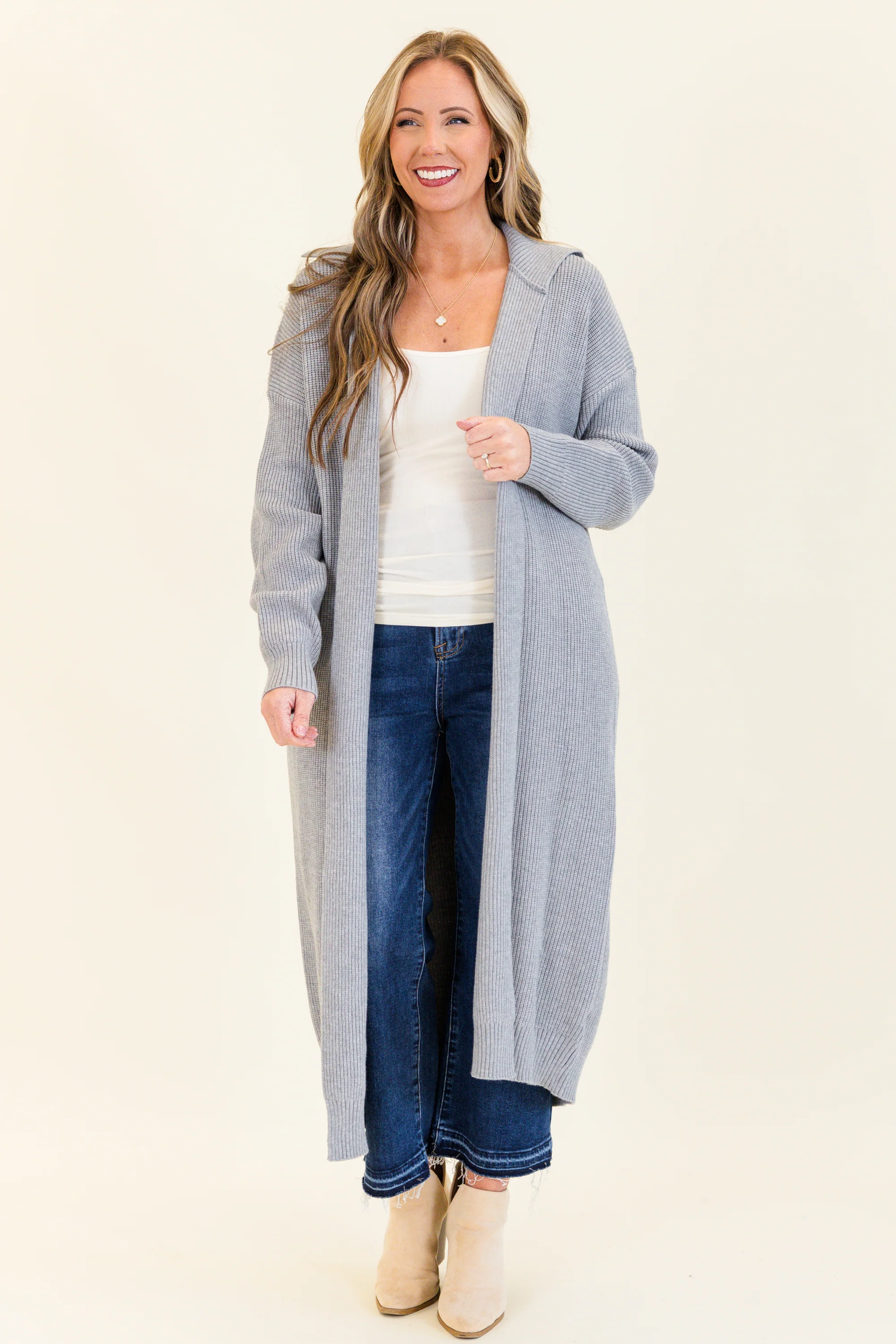 Maple Leaf Cardigan, Gray - Giverhouse