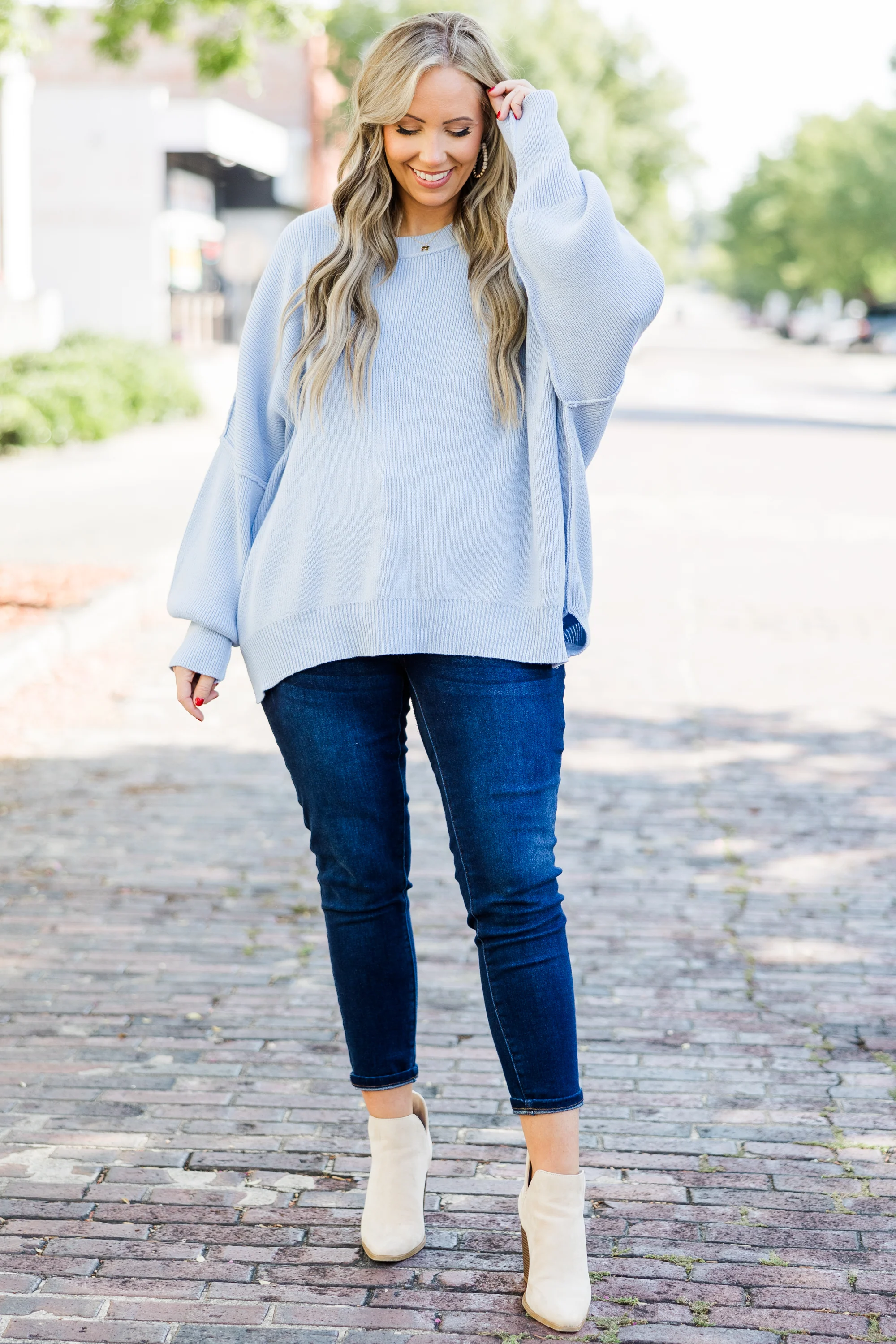 Magically Perfect Sweater, Light Blue - Giverhouse