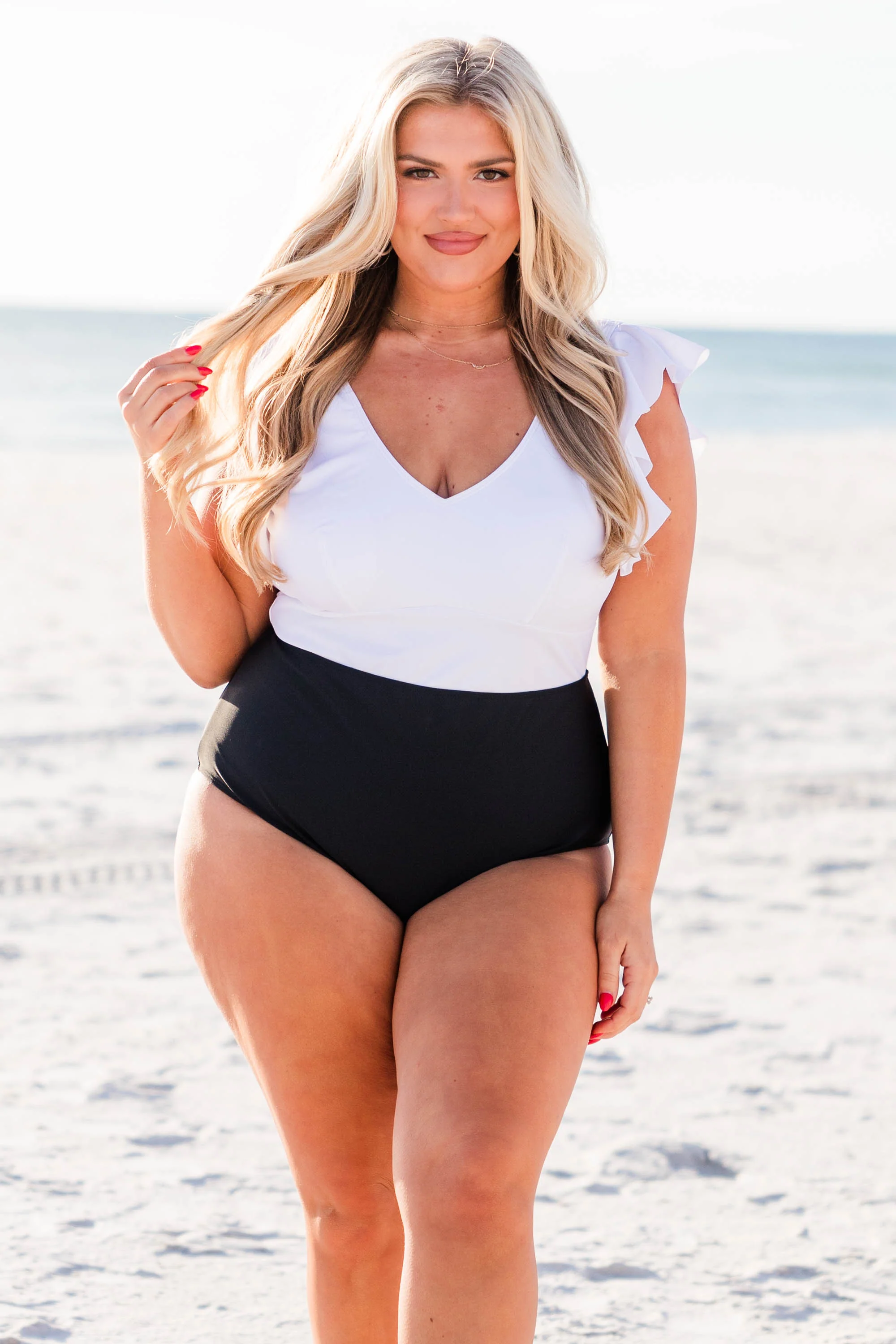 Spending My PTO Swimsuit, White-Black - Giverhouse