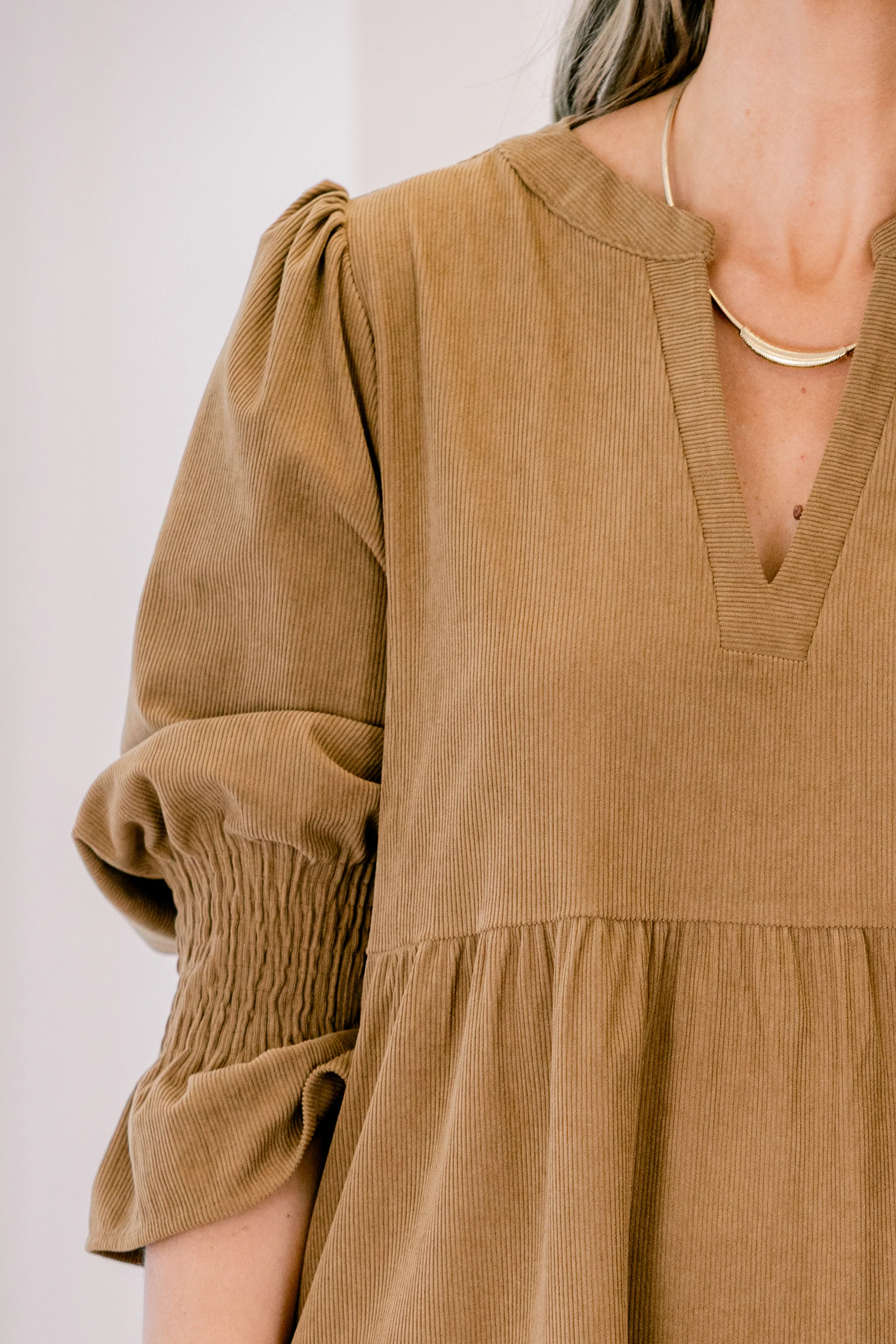 What You Know Dress, Brown Corduroy - Giverhouse