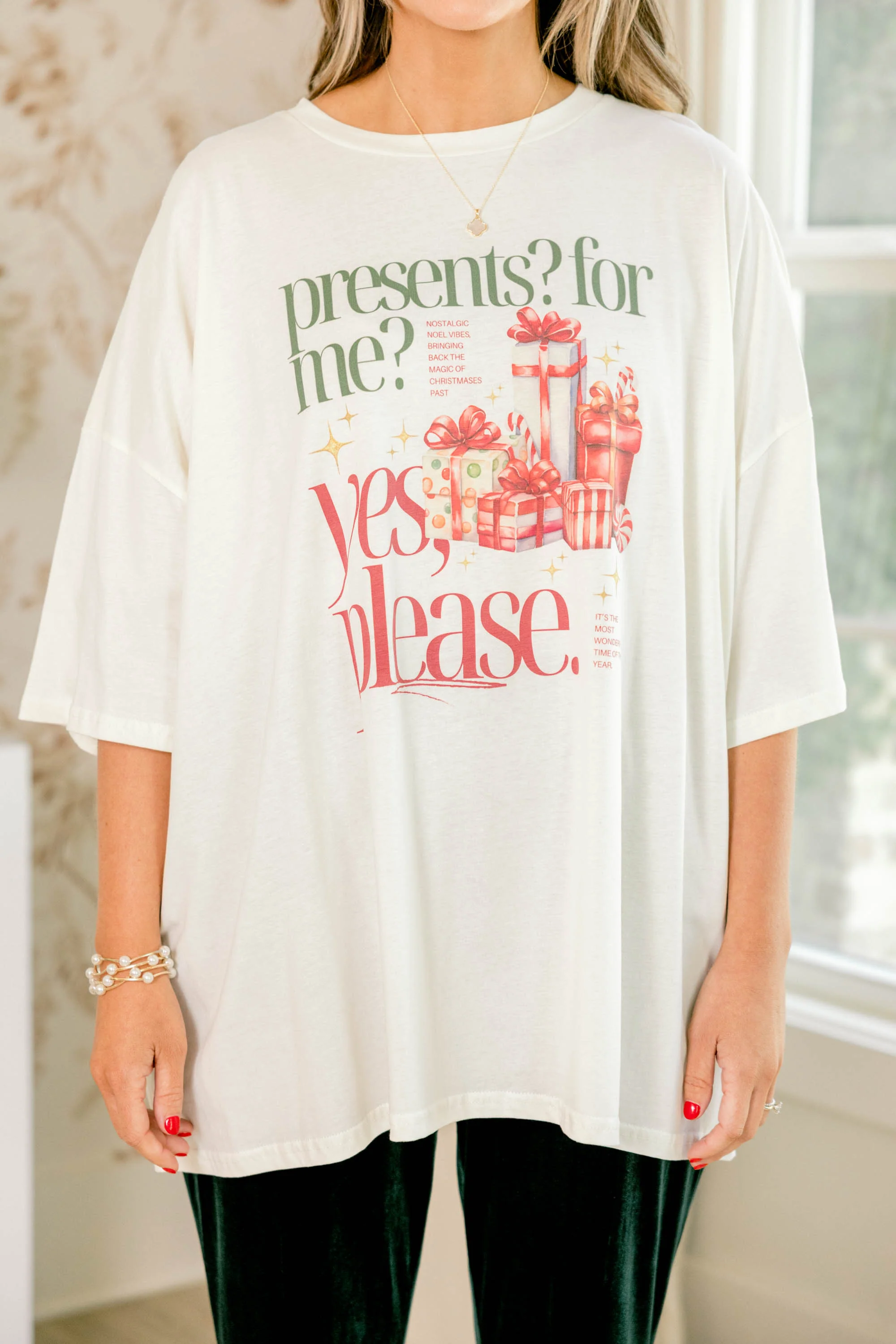 Presents For Me Please Boyfriend Tee, Ivory - Giverhouse