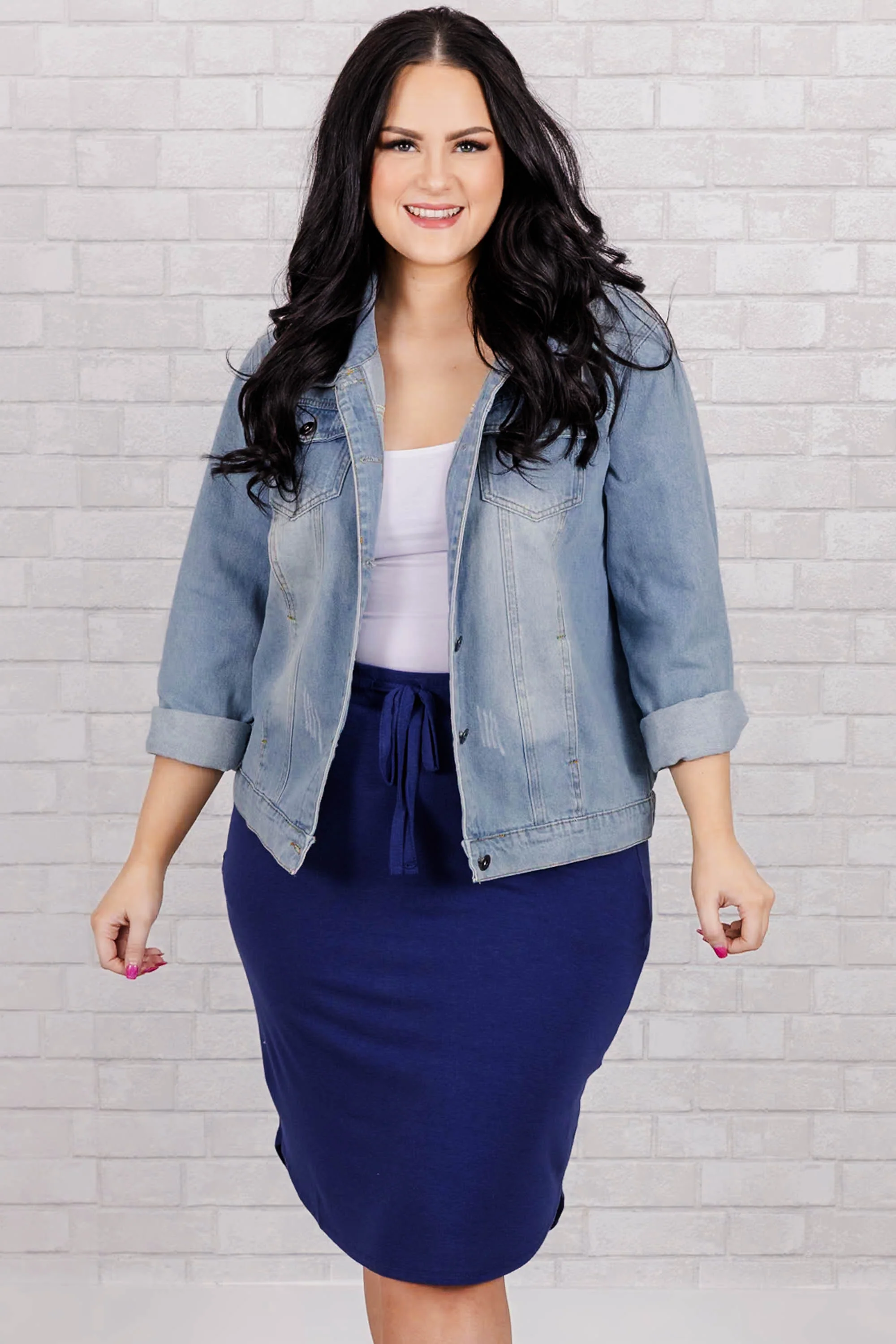 Nice And Comfortable Skirt, Light Navy - Giverhouse