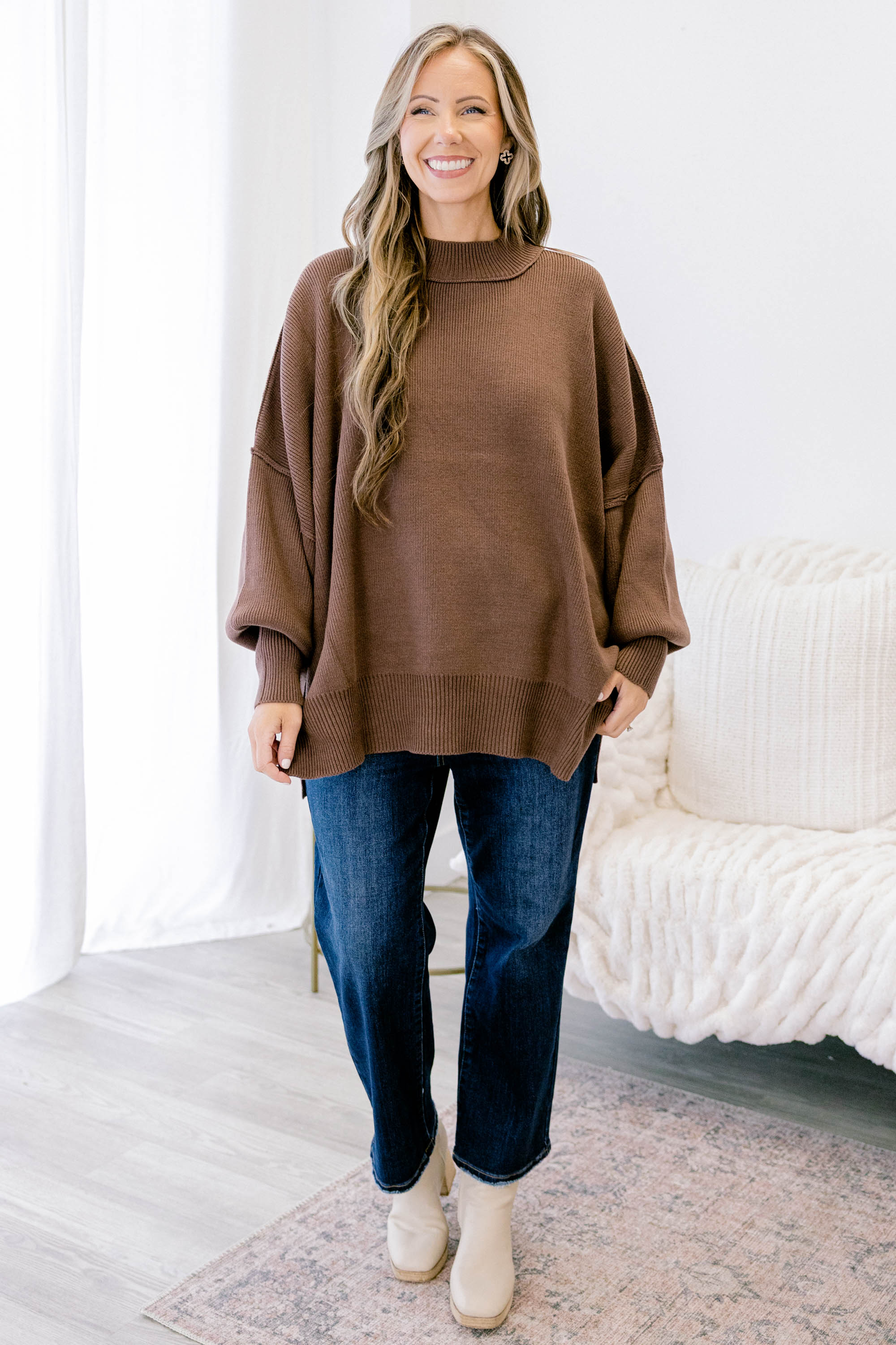 Perfectly Cozy Sweater, Brown - Giverhouse